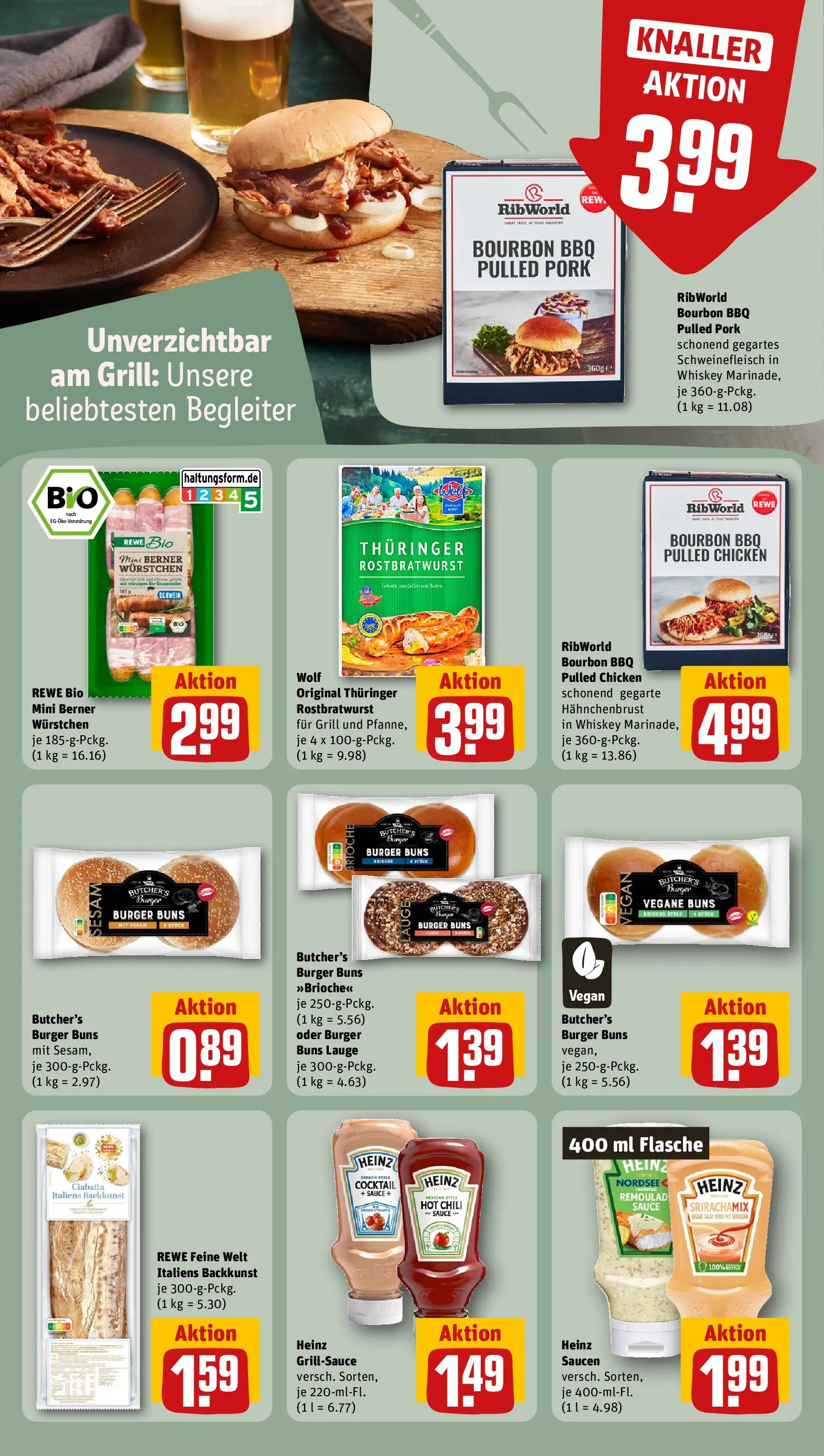 REWE Prospekt ab 20.04.2026 zum Blättern » Angebote | Seite: 14 | Produkte: Burger, Chili, Bourbon, Hahnchenbrust