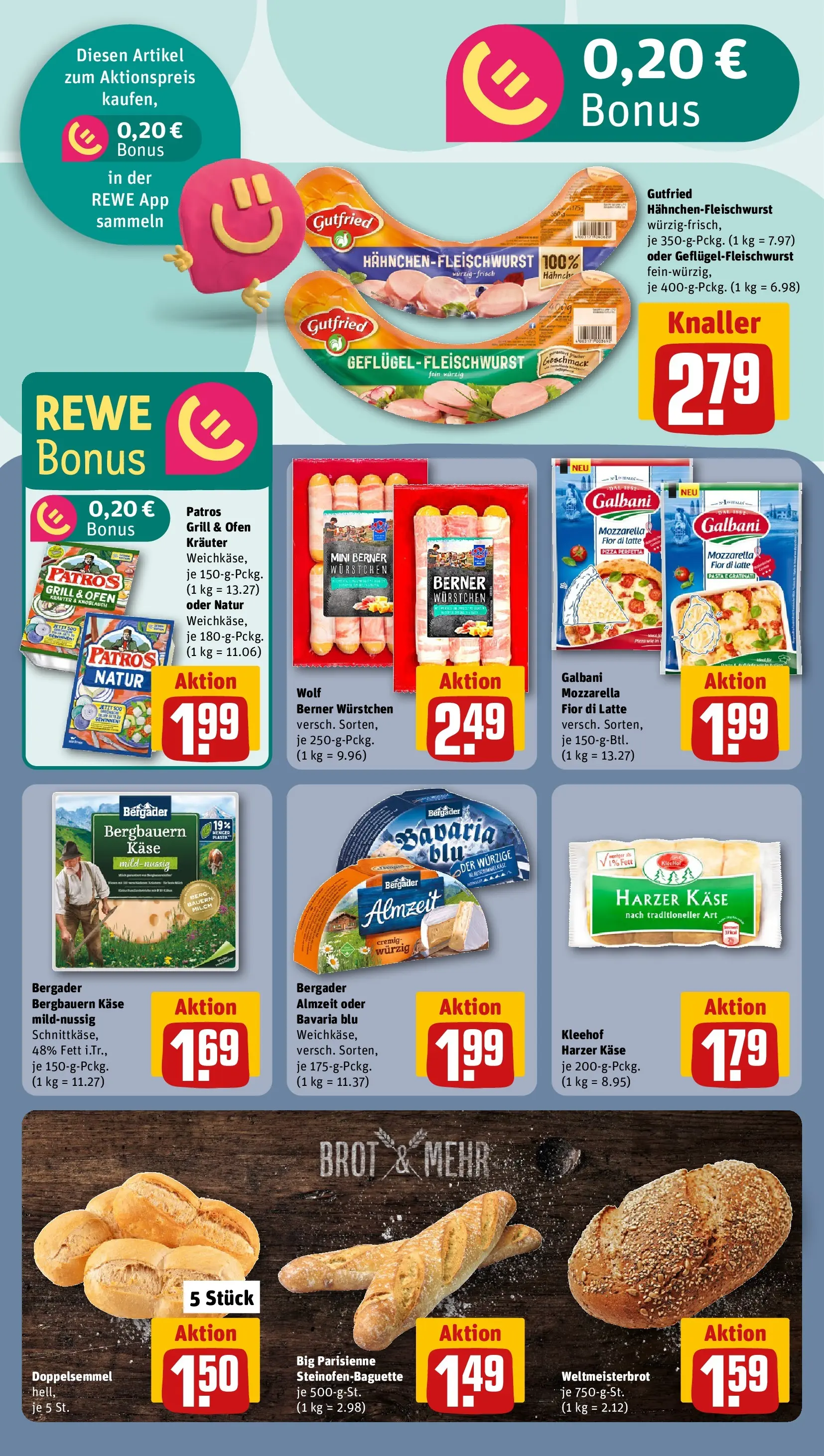 REWE Prospekt ab 20.04.2026 zum Blättern » Angebote | Seite: 18 | Produkte: Grill, Milch, Baguette, Knoblauch