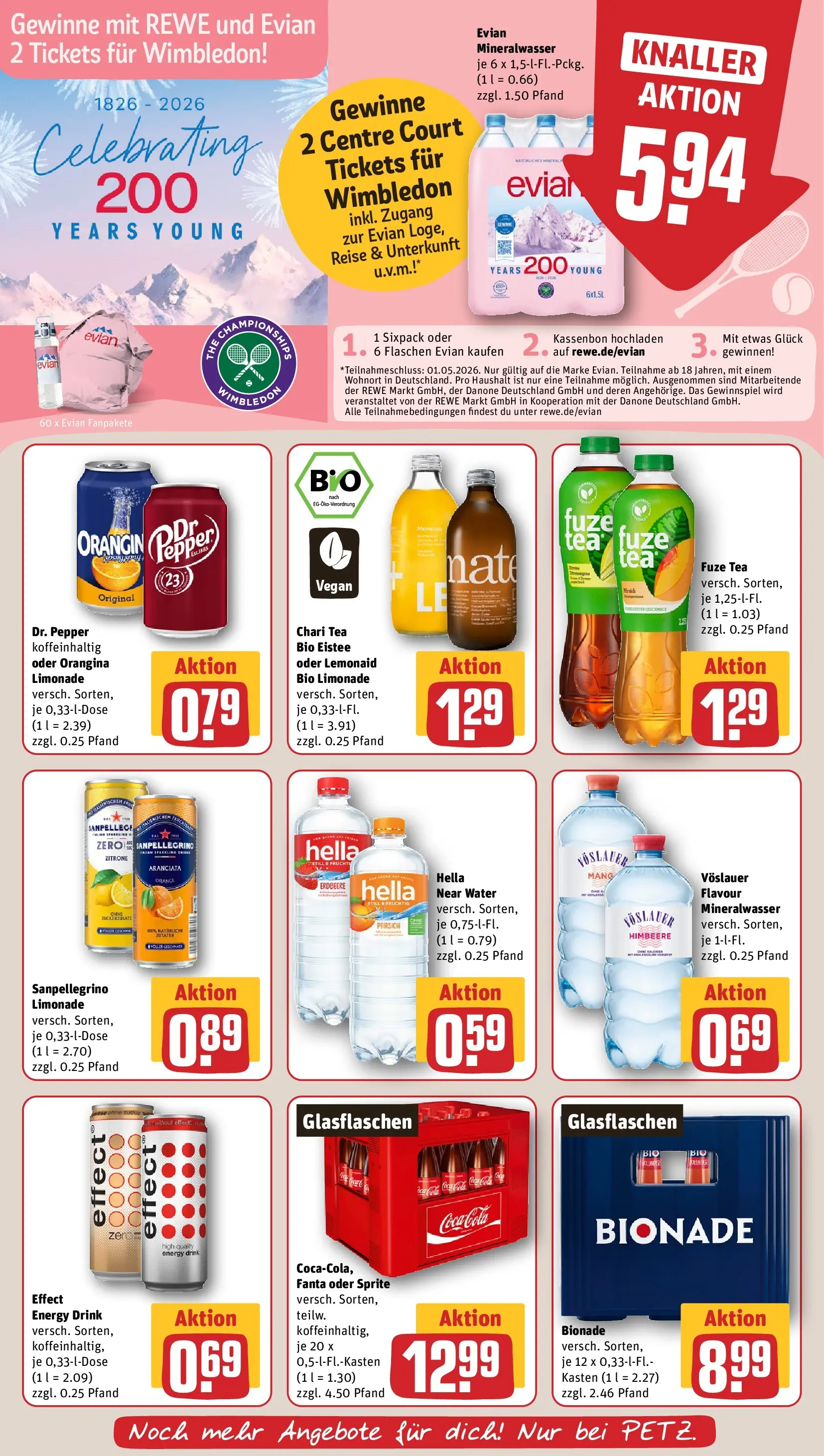 REWE Prospekt ab 20.04.2026 zum Blättern » Angebote | Seite: 22 | Produkte: Limonade, Mineralwasser, Hella, Pfirsich