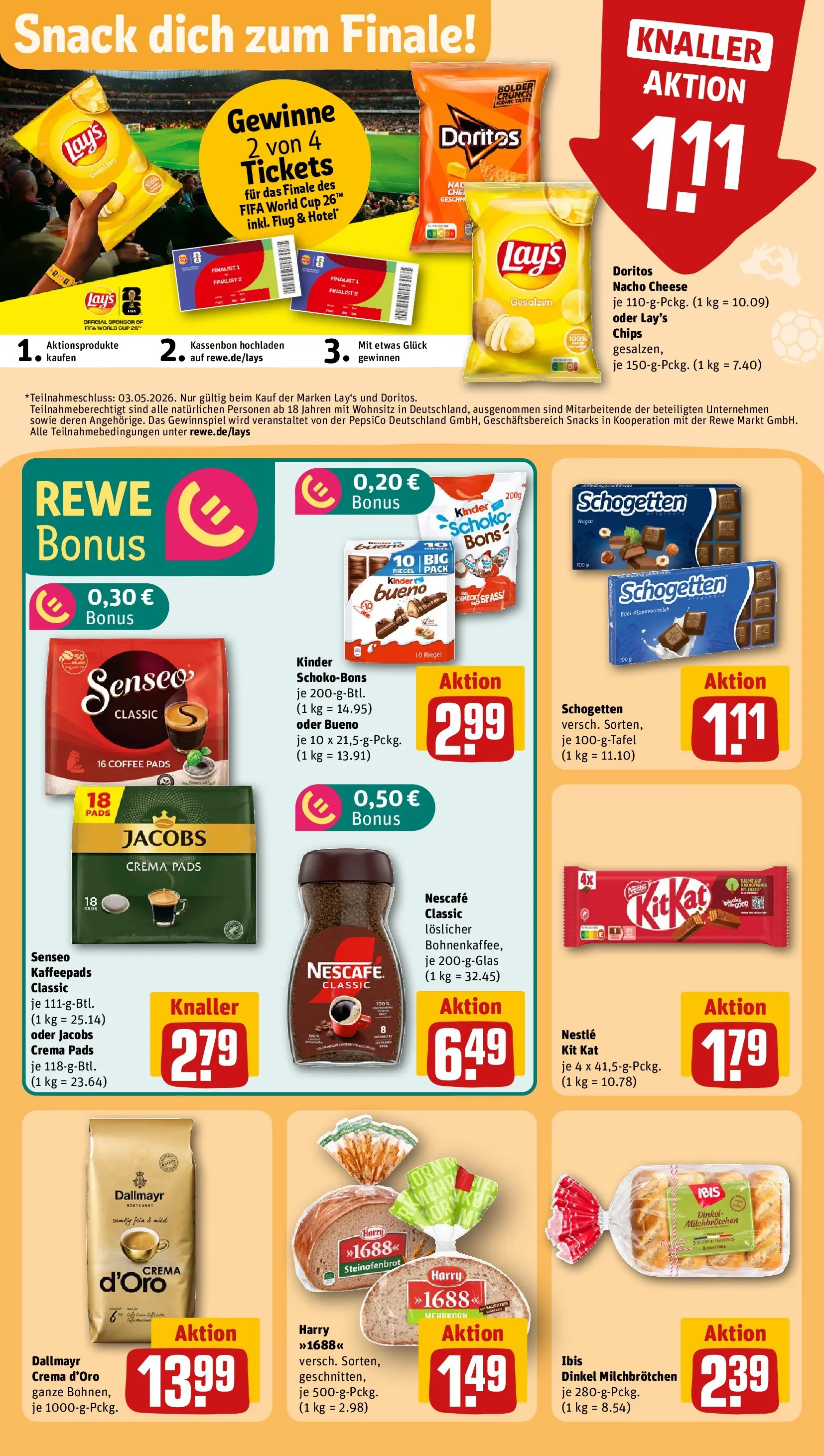 REWE Prospekt ab 20.04.2026 zum Blättern » Angebote | Seite: 27 | Produkte: Kaffeepads, Dallmayr, Senseo kaffeepads, Schogetten