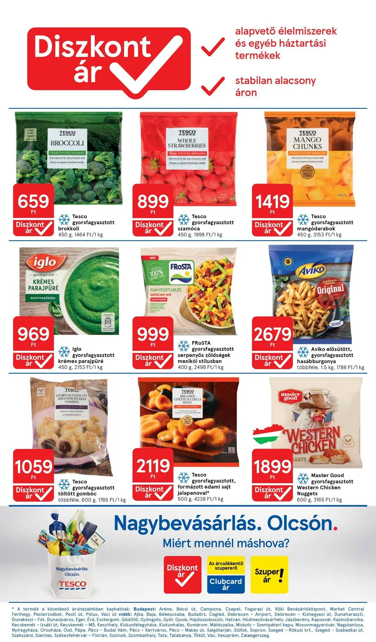 Tesco - Tesco újság érvényessége 2026.04.22-ig - 2026.04.15.-tól - online | Oldal: 10 | Termékek: Nuggets, Edami sajt, Brokkoli, Mangó