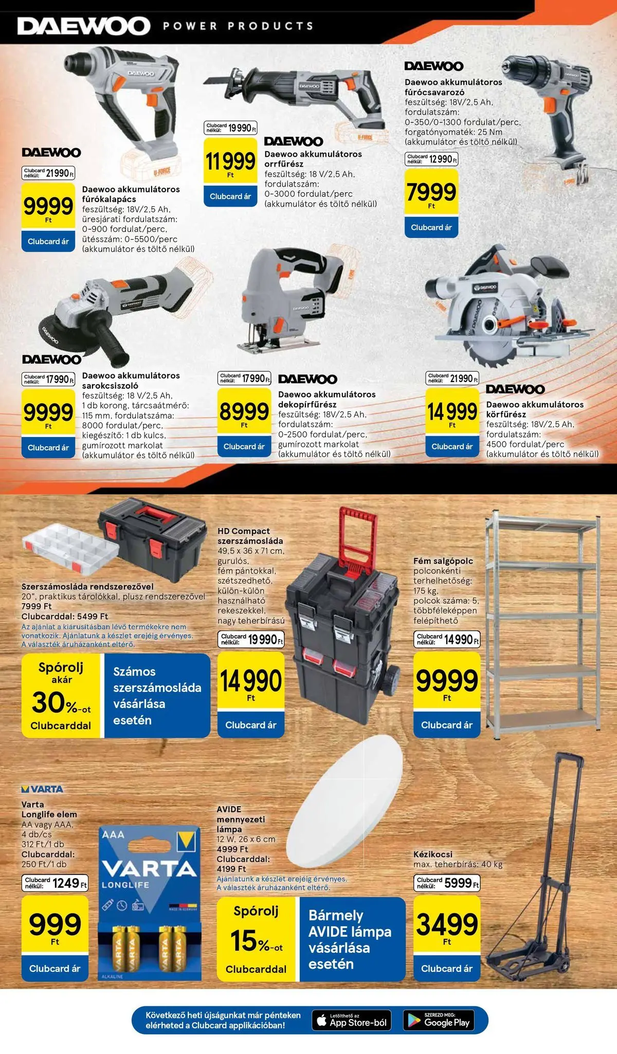 Tesco - Tesco újság érvényessége 2026.04.22-ig - 2026.04.15.-tól - online | Oldal: 29 | Termékek: Fúrókalapács, Körfűrész, Sarokcsiszoló, Dekopírfűrész