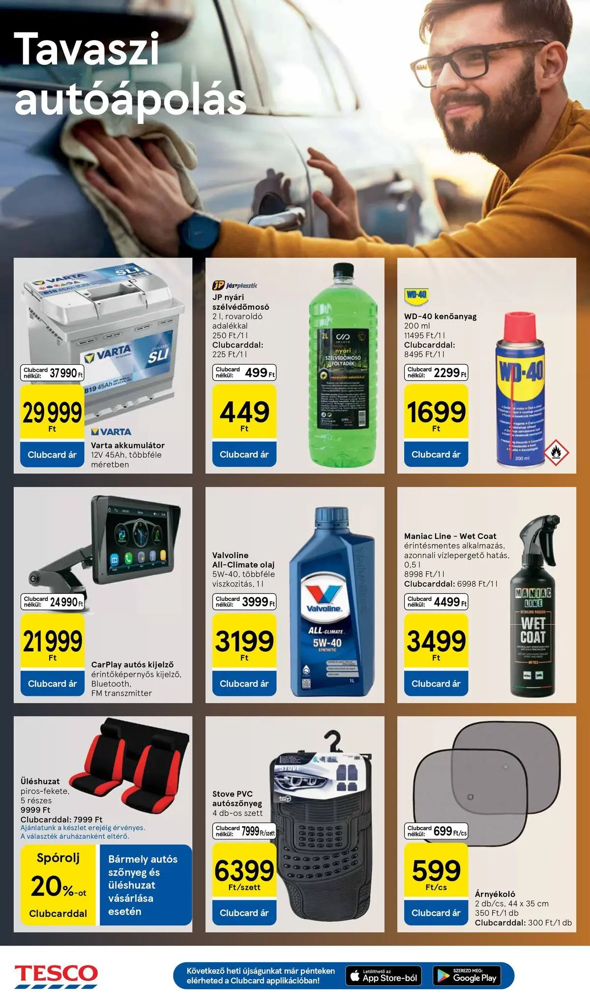 Tesco - Tesco újság érvényessége 2026.04.22-ig - 2026.04.15.-tól - online | Oldal: 30 | Termékek: Akkumulátor, Szőnyeg, Olaj