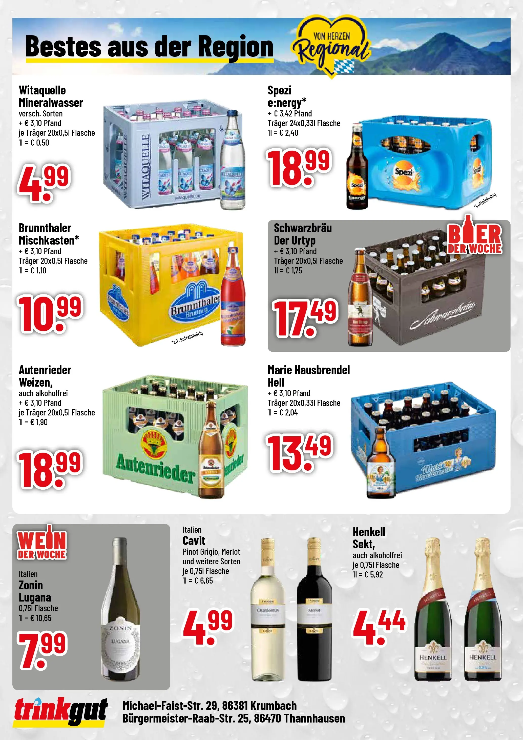 Trinkgut Prospekt Krumbach	 (ab 20.04.2026) » Angebote online | Seite: 4 | Produkte: Merlot, Mineralwasser, Wein