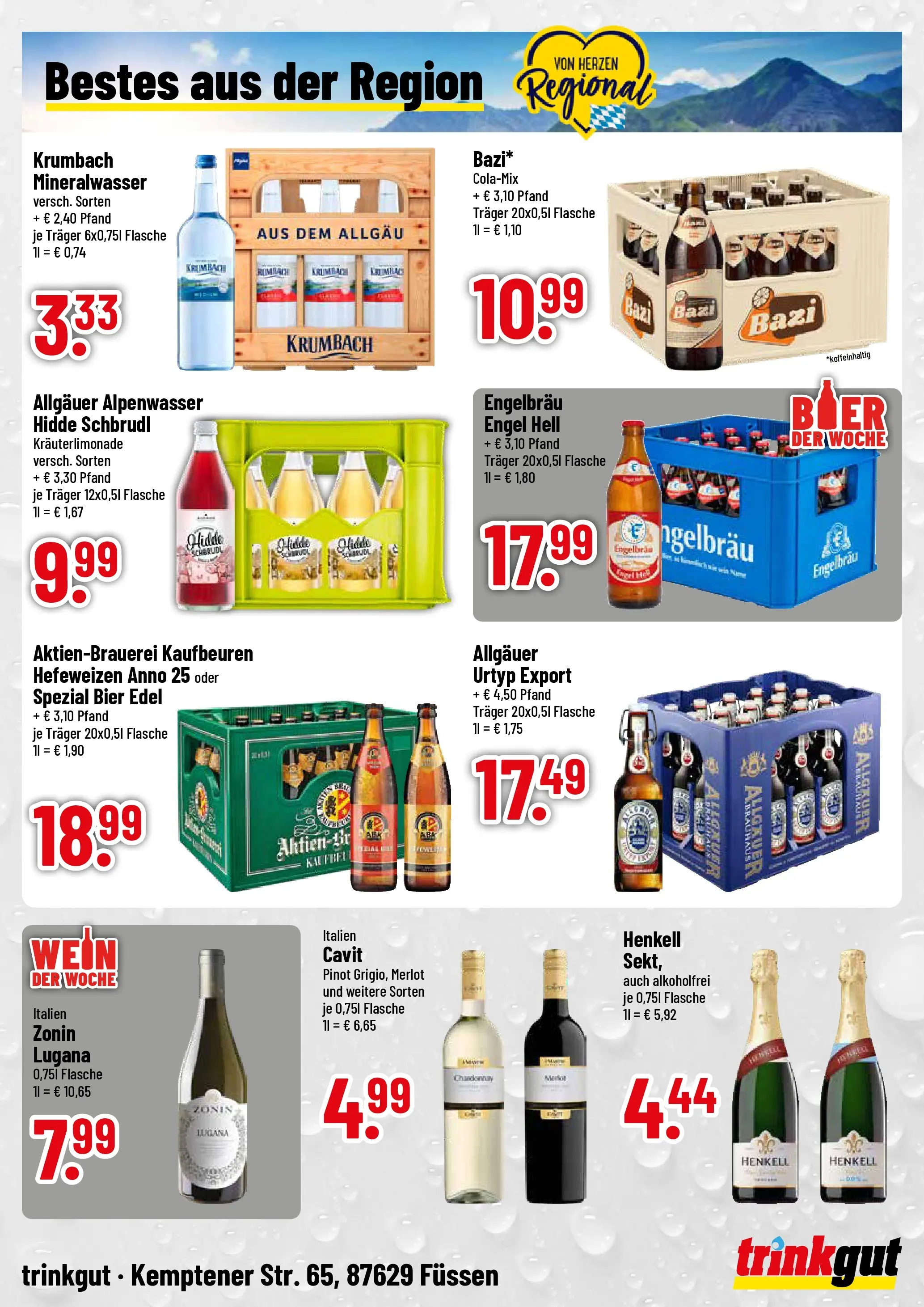 Trinkgut Prospekt Füssen	 (ab 20.04.2026) » Angebote online | Seite: 4 | Produkte: Bier, Merlot, Mineralwasser, Wein