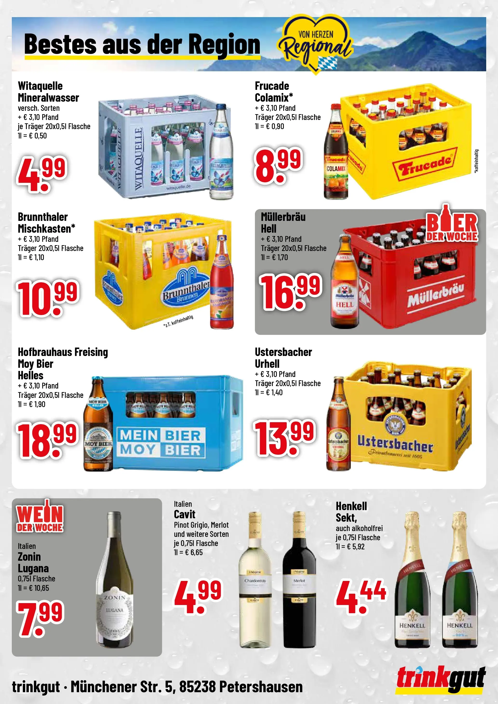 Trinkgut Prospekt Petershausen	 (ab 20.04.2026) » Angebote online | Seite: 4 | Produkte: Bier, Merlot, Mineralwasser, Wein