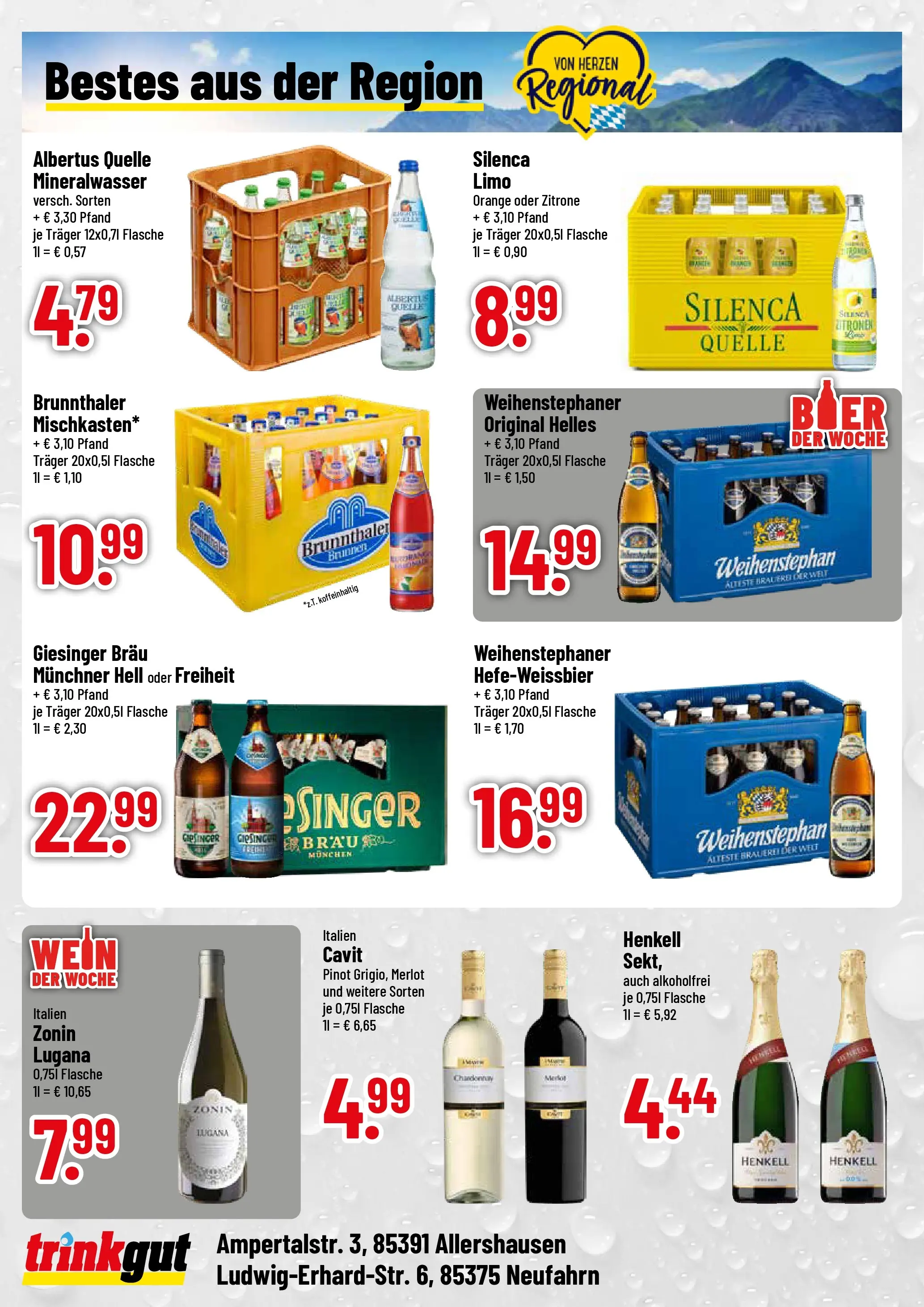Trinkgut Prospekt Allershausen	 (ab 20.04.2026) » Angebote online | Seite: 4 | Produkte: Merlot, Mineralwasser, Zitrone, Wein