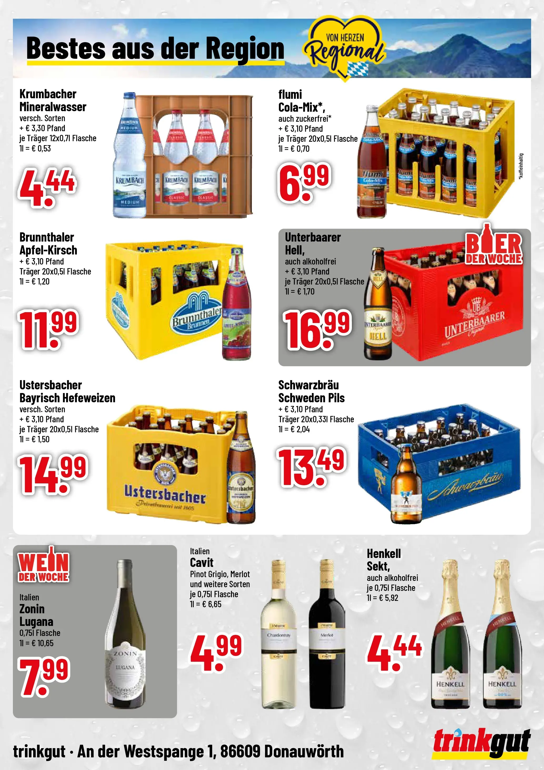 Trinkgut Prospekt Donauwörth	 (ab 20.04.2026) » Angebote online | Seite: 4 | Produkte: Merlot, Pils, Mineralwasser, Wein