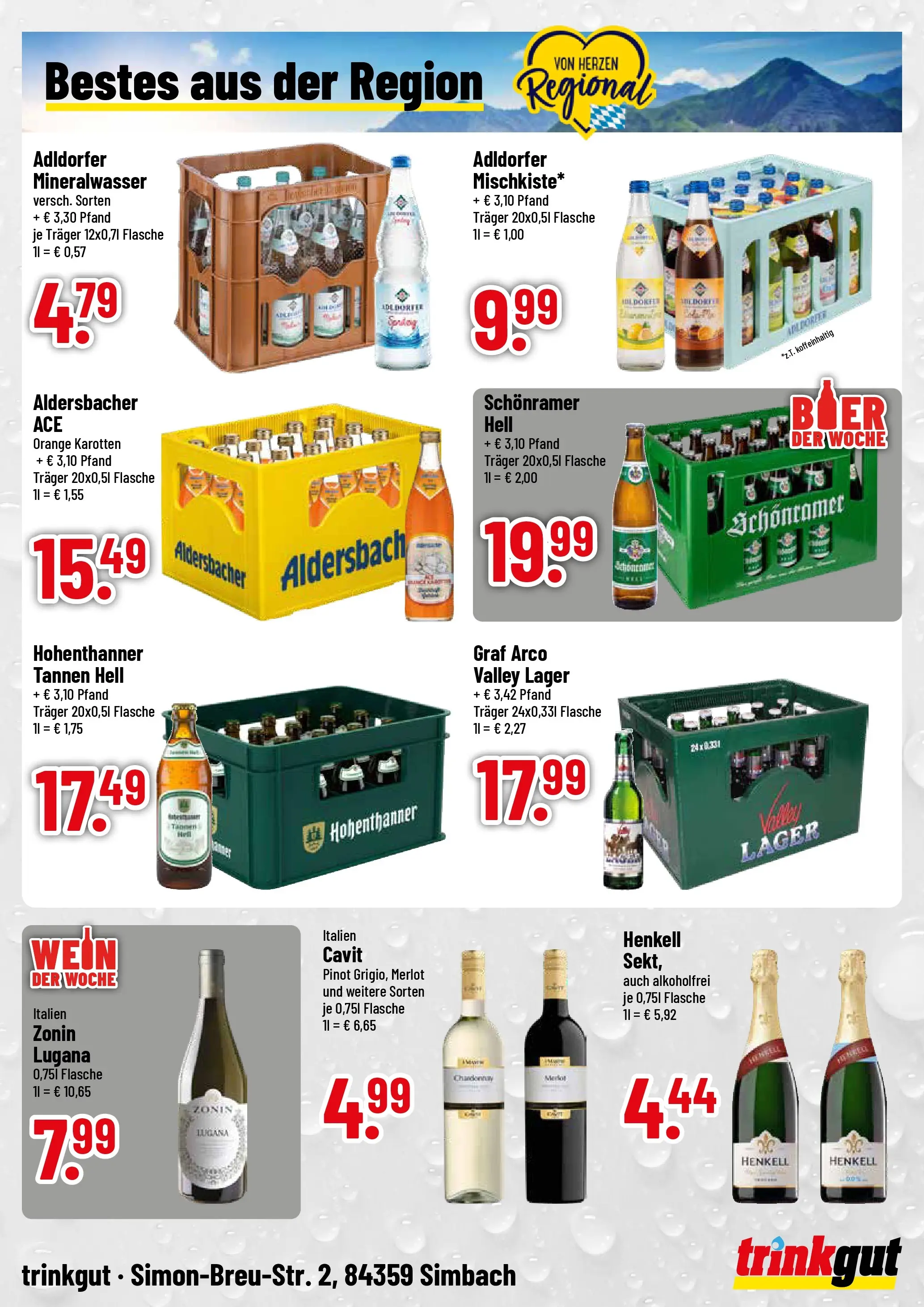 Trinkgut Prospekt Simbach/Inn	 (ab 20.04.2026) » Angebote online | Seite: 4 | Produkte: Bier, Merlot, Mineralwasser, Wein