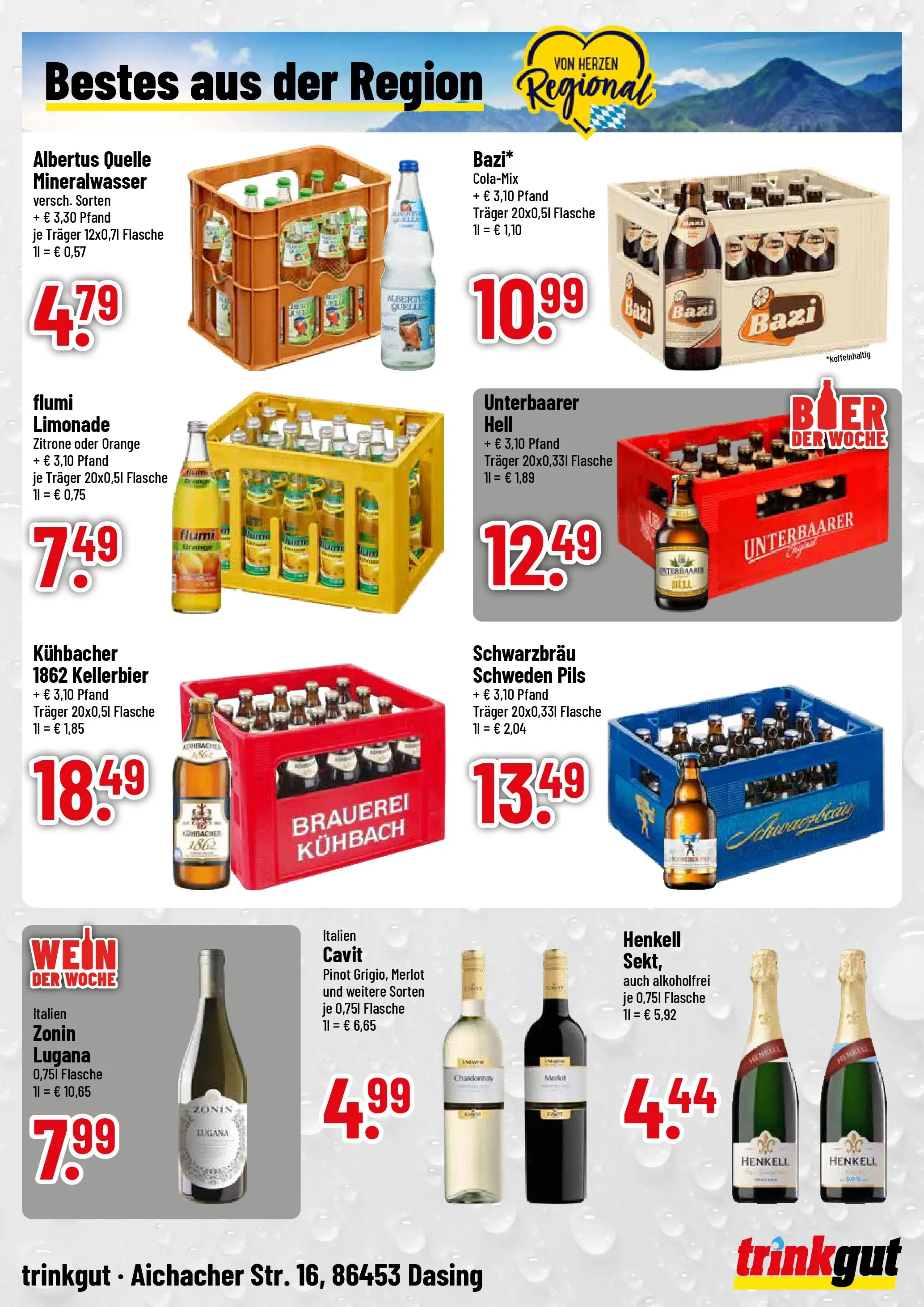 Trinkgut Prospekt Dasing	 (ab 20.04.2026) » Angebote online | Seite: 4 | Produkte: Merlot, Pils, Mineralwasser, Wein