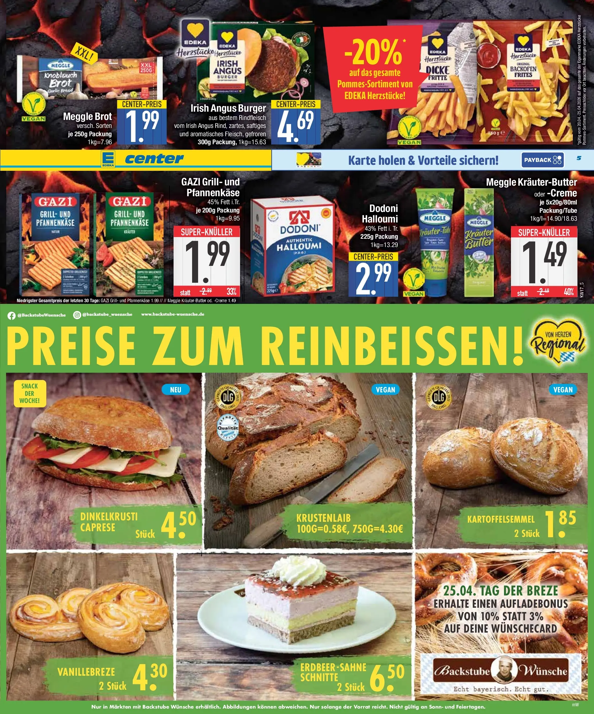 E center Prospekt Bad Reichenhall	 (ab 19.04.2026) zum Blättern | Seite: 5 | Produkte: Grill, Burger, Kräuterbutter, Sahne