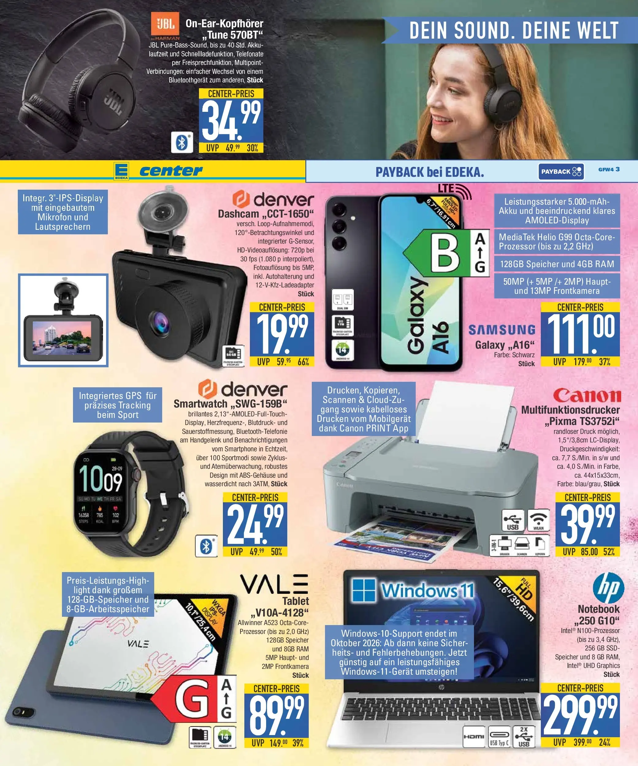 E center Prospekt Schwabmünchen	 (ab 20.04.2026) zum Blättern | Seite: 19 | Produkte: Mikrofon, USB, Smartwatch, Notebook