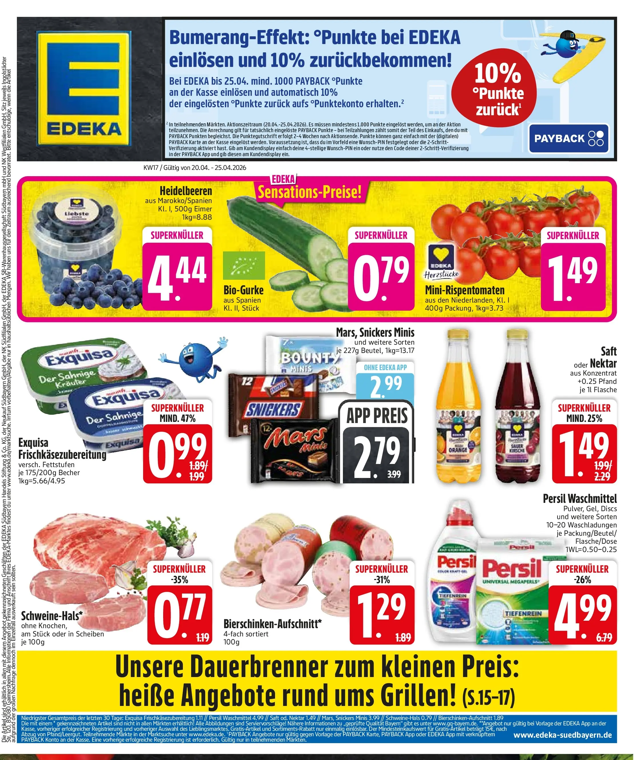 Edeka prospekt Vohburg	 (ab 20.04.2026) » Angebote Online | Seite: 3 | Produkte: Mars, Heidelbeeren, Saft, Persil