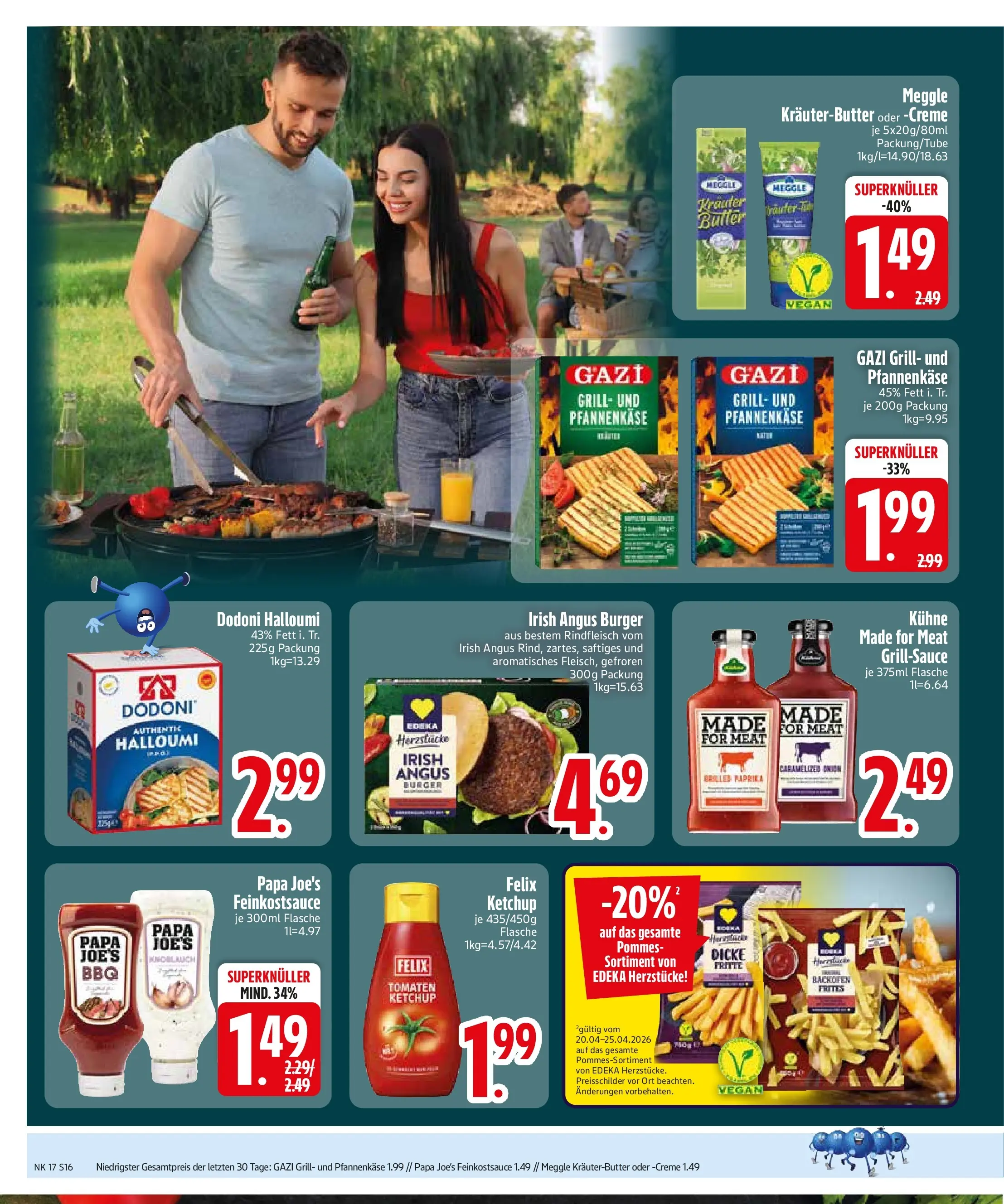 Edeka prospekt Vohburg	 (ab 20.04.2026) » Angebote Online | Seite: 18 | Produkte: Pommes, Kräuterbutter, Tomaten, Creme