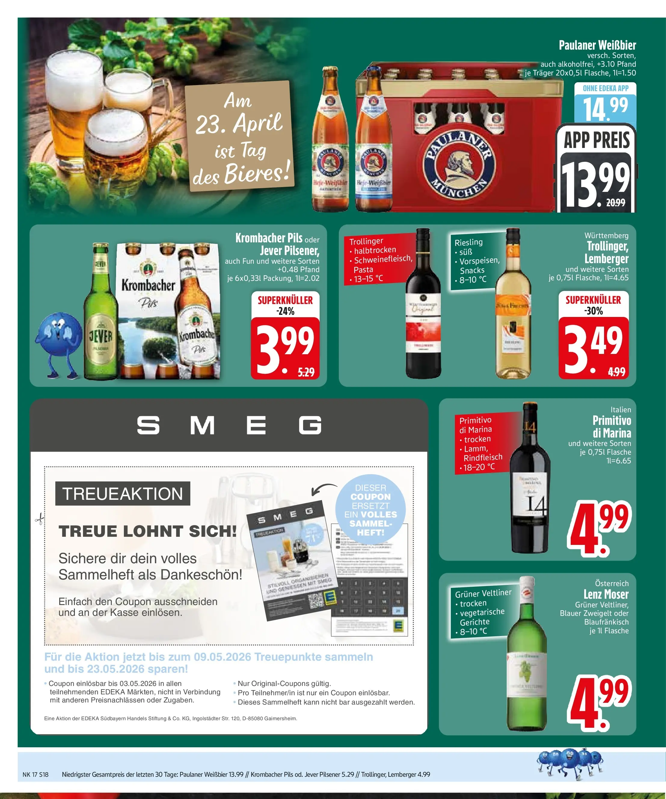 Edeka prospekt Vohburg	 (ab 20.04.2026) » Angebote Online | Seite: 20 | Produkte: Weißbier, Jever, Pasta, Paulaner