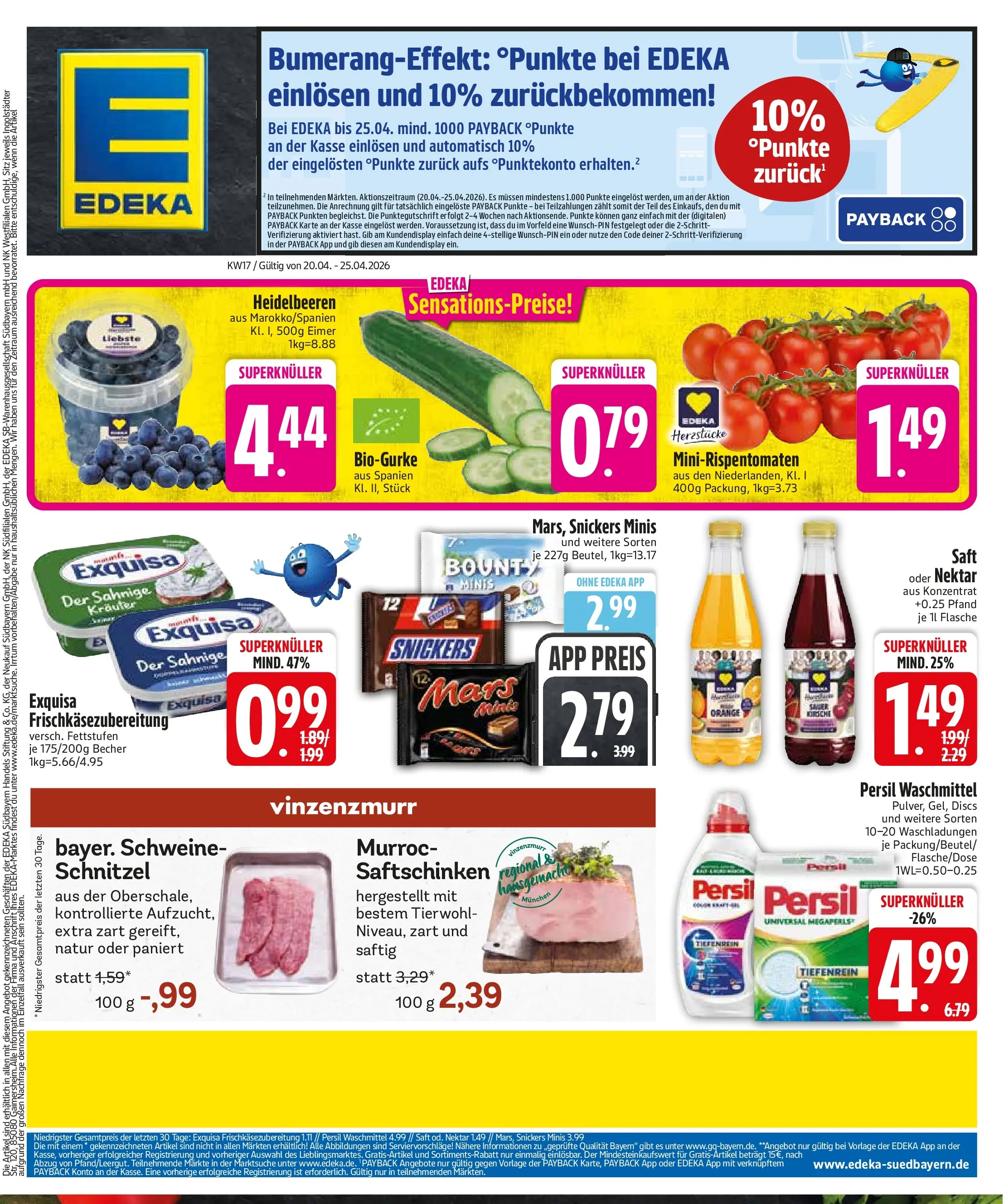 Edeka prospekt München	 (ab 20.04.2026) » Angebote Online | Seite: 3 | Produkte: Schnitzel, Snickers, Exquisa, Persil