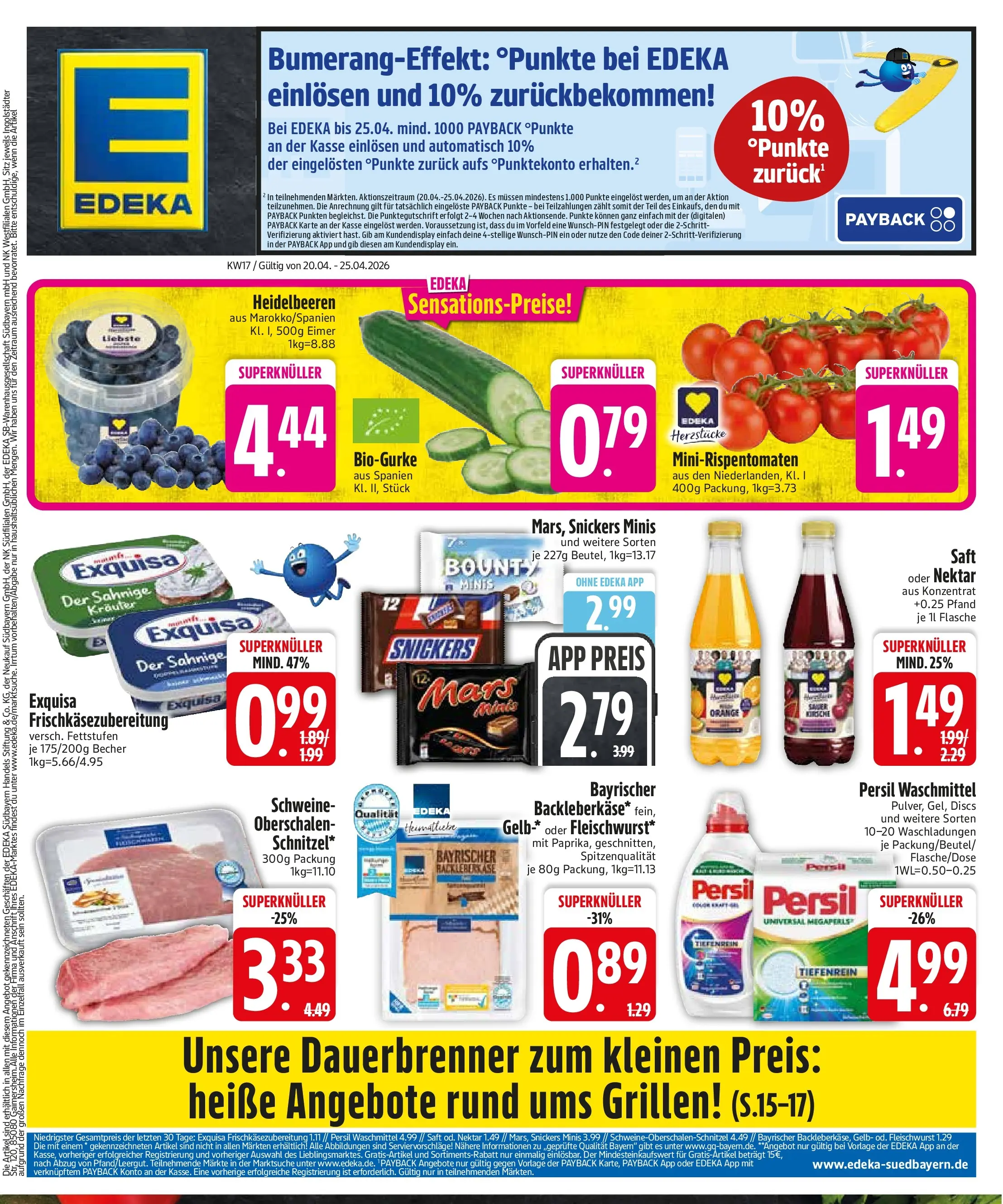 Edeka prospekt München	 (ab 20.04.2026) » Angebote Online | Seite: 3 | Produkte: Snickers, Mars, Heidelbeeren, Exquisa