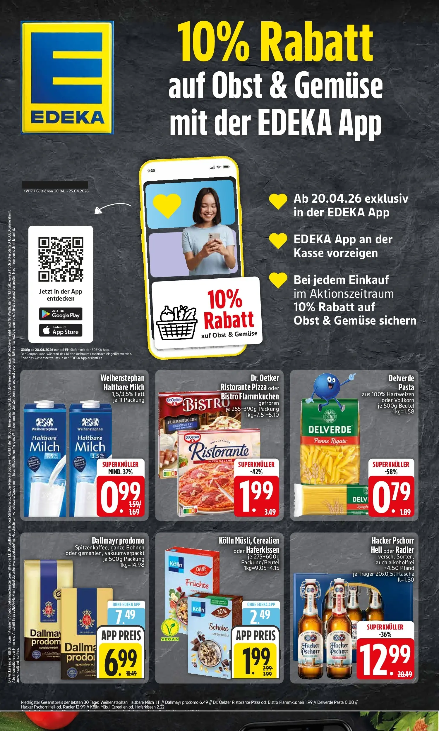 Edeka prospekt Altomünster	 (ab 20.04.2026) » Angebote Online | Seite: 1 | Produkte: Radler, Dallmayr, Pasta, Dallmayr prodomo