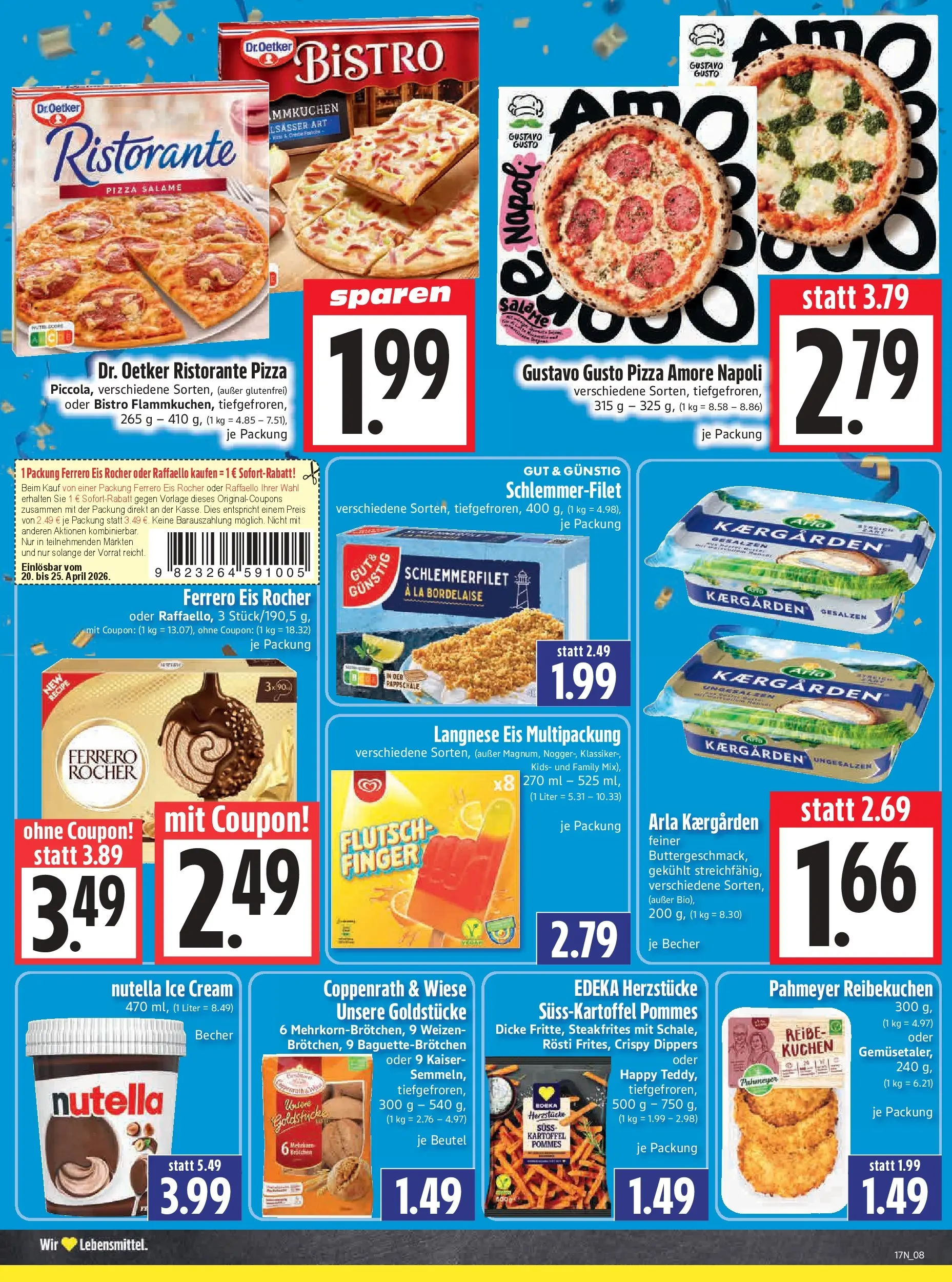 Angebote - Edeka Hahner: Wochenangebote (ab 19.04.2026) zum Blättern | Seite: 10 | Produkte: Gustavo gusto, Ristorante, Raffaello, Pommes