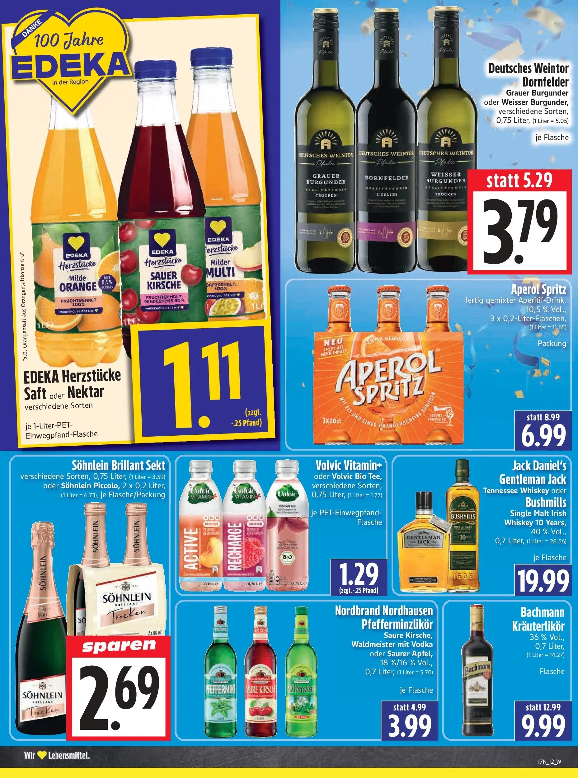 Angebote - Edeka Hahner: Wochenangebote (ab 19.04.2026) zum Blättern | Seite: 15 | Produkte: Jack Daniel's, Orangensaft, Aperol, Whiskey