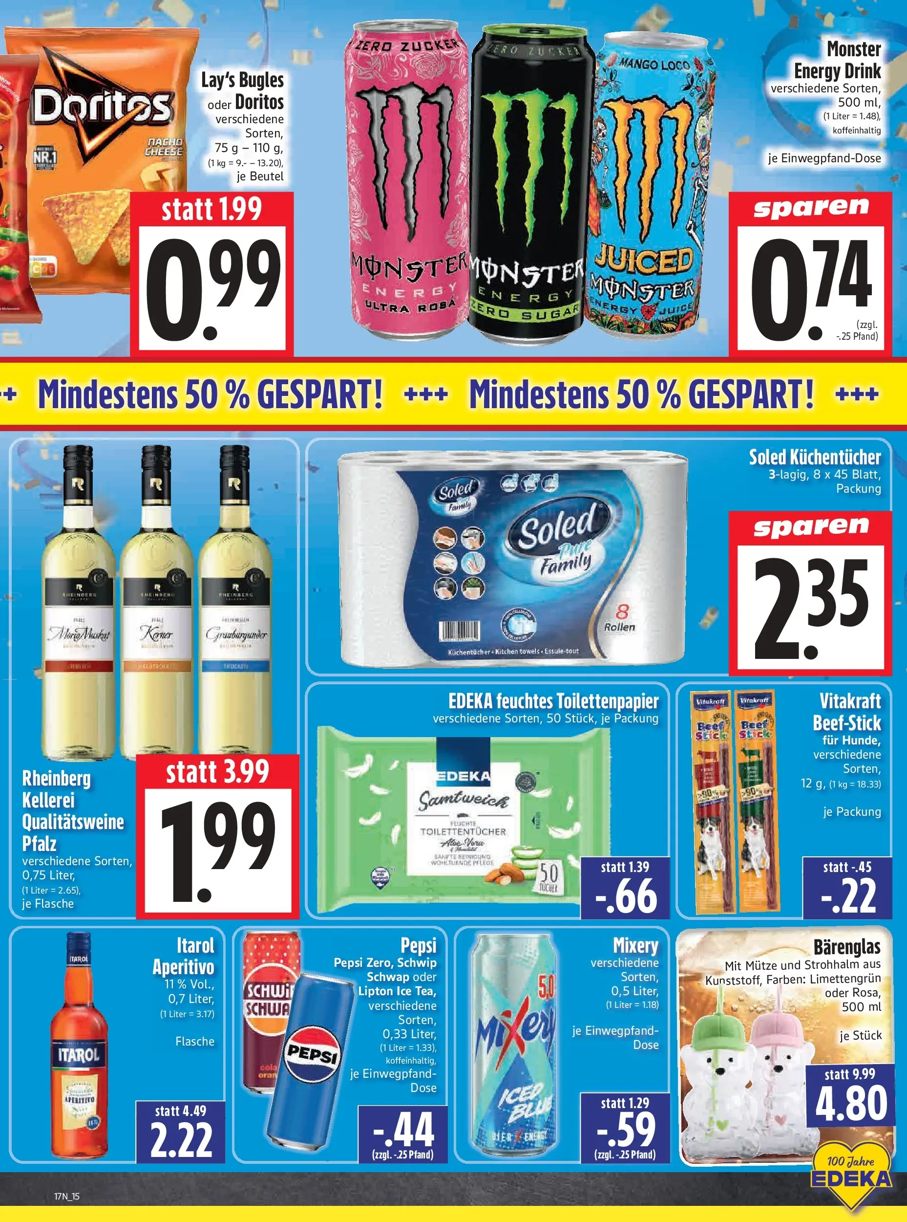 Angebote - Edeka Hahner: Wochenangebote (ab 19.04.2026) zum Blättern | Seite: 19 | Produkte: Energy, Monster, Mango, Toilettenpapier