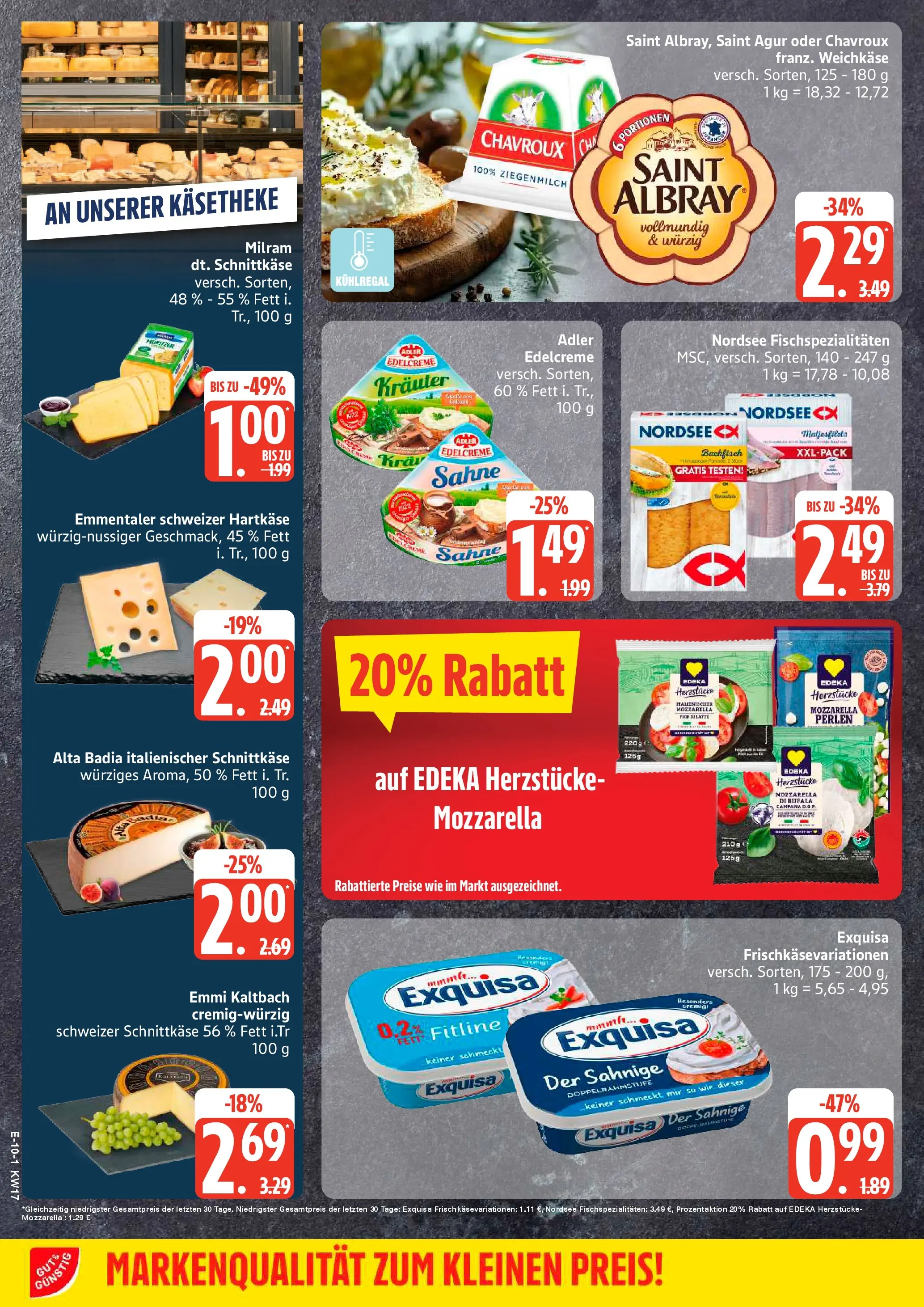 Edeka prospekt Neu Wulmstorf	 (ab 20.04.2026) » Angebote Online | Seite: 13 | Produkte: Mozzarella, Exquisa, Milram, Sahne