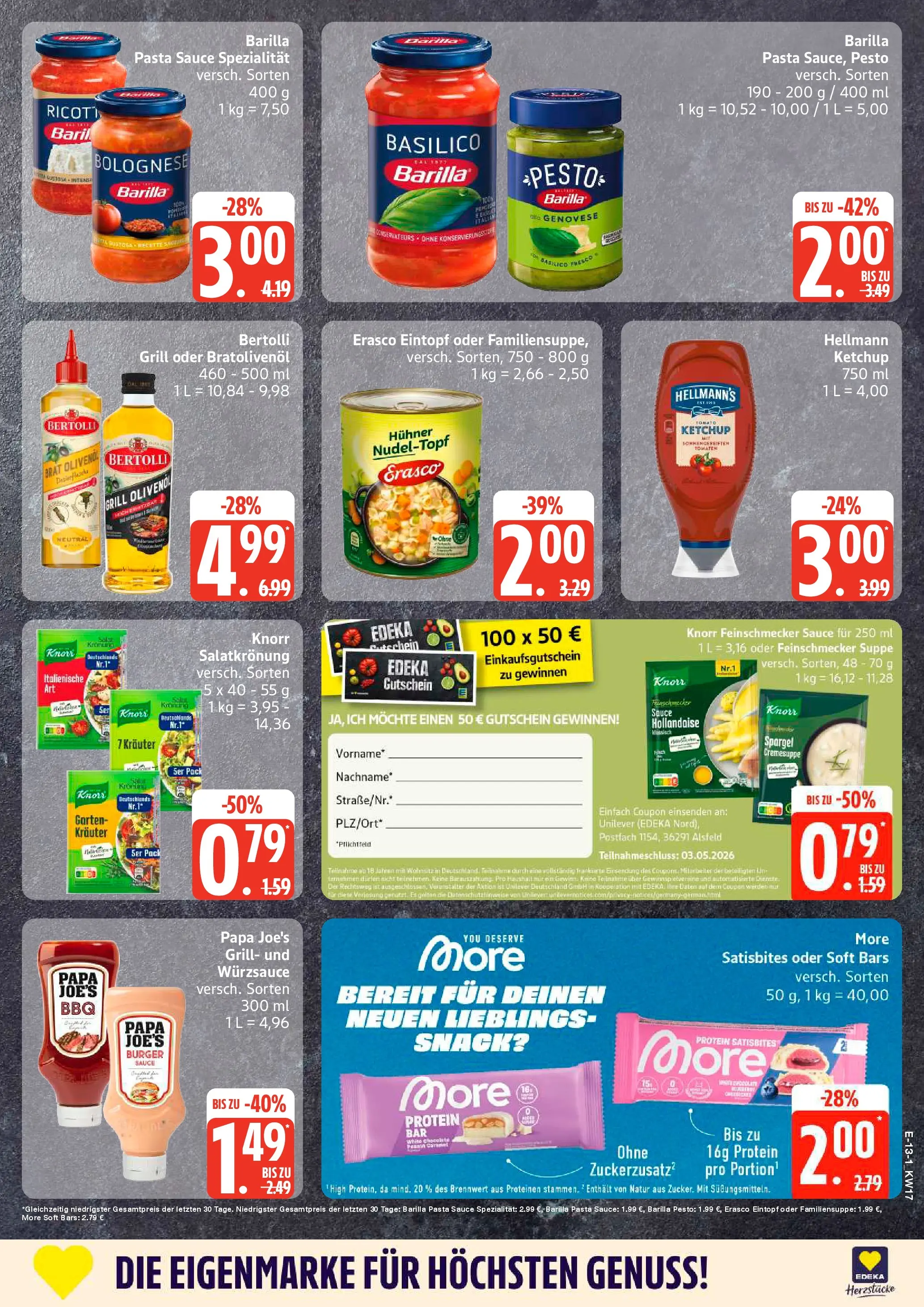 Edeka prospekt Neu Wulmstorf	 (ab 20.04.2026) » Angebote Online | Seite: 16 | Produkte: Barilla pesto, Olivenol, Tomaten, Ketchup