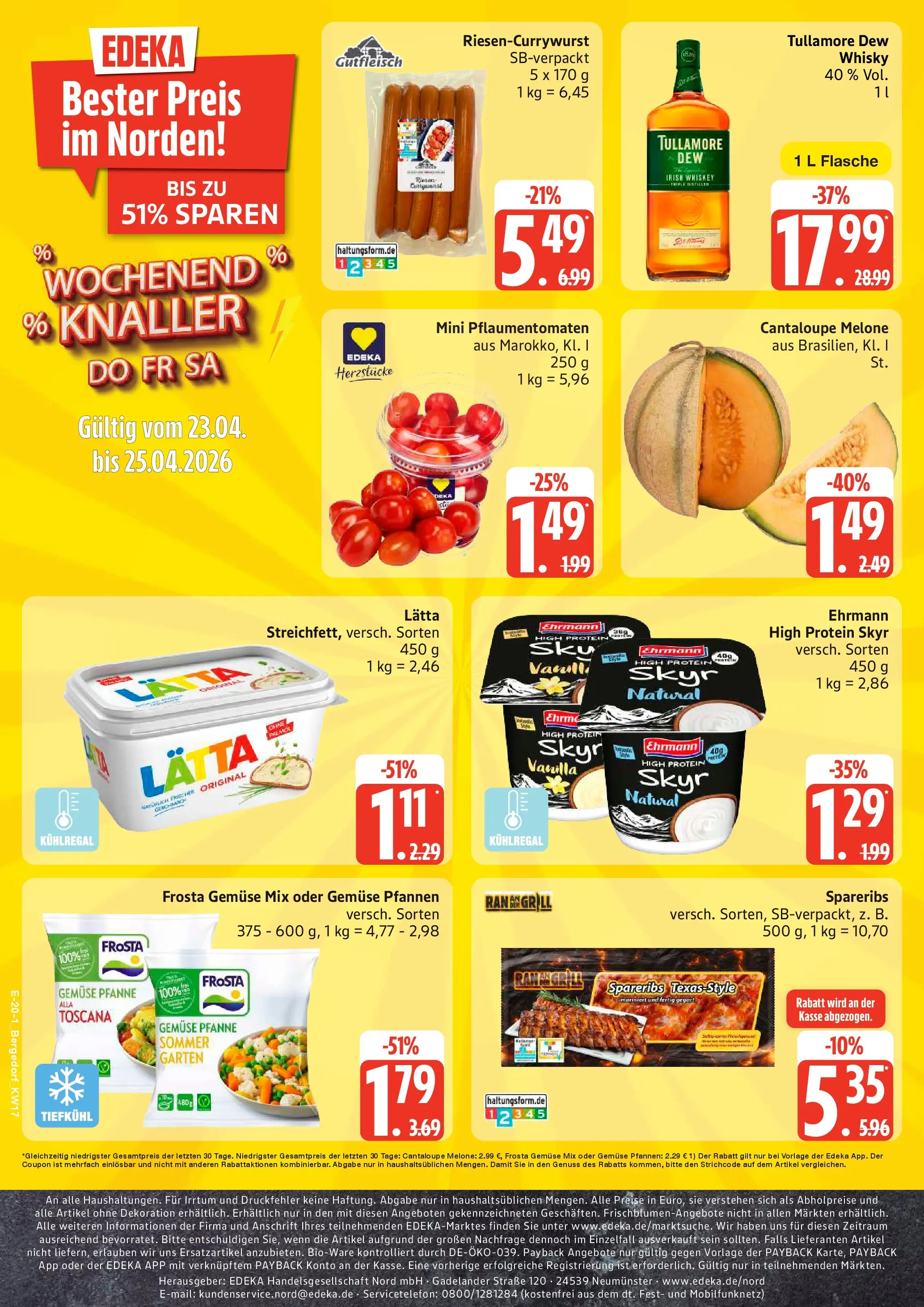 Marktkauf Prospekt Hamburg (ab 20.04.2026) » Angebote online | Seite: 26 | Produkte: Whisky, Frosta, Skyr, Whiskey