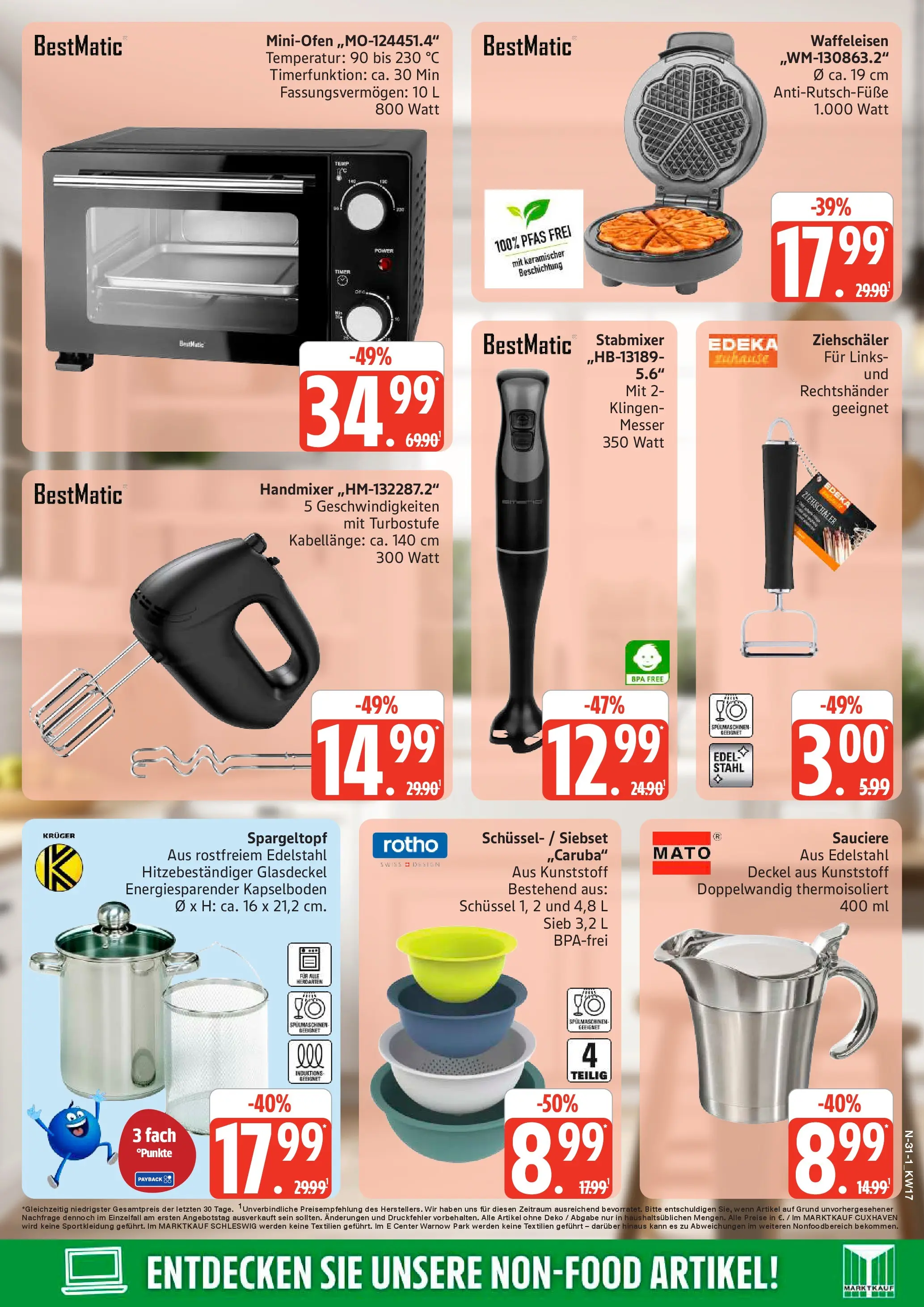 Marktkauf Prospekt Cuxhaven	 (ab 20.04.2026) » Angebote online | Seite: 31 | Produkte: Handmixer, Waffeleisen, Stabmixer
