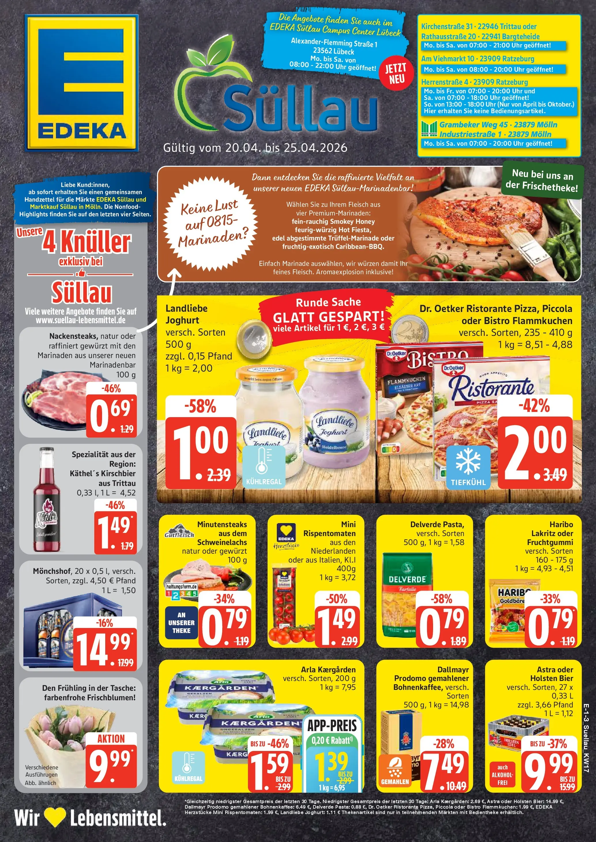 Edeka prospekt Ratzeburg	 (ab 20.04.2026) » Angebote Online | Seite: 1 | Produkte: Haribo, Bier, Dallmayr prodomo, Fleisch