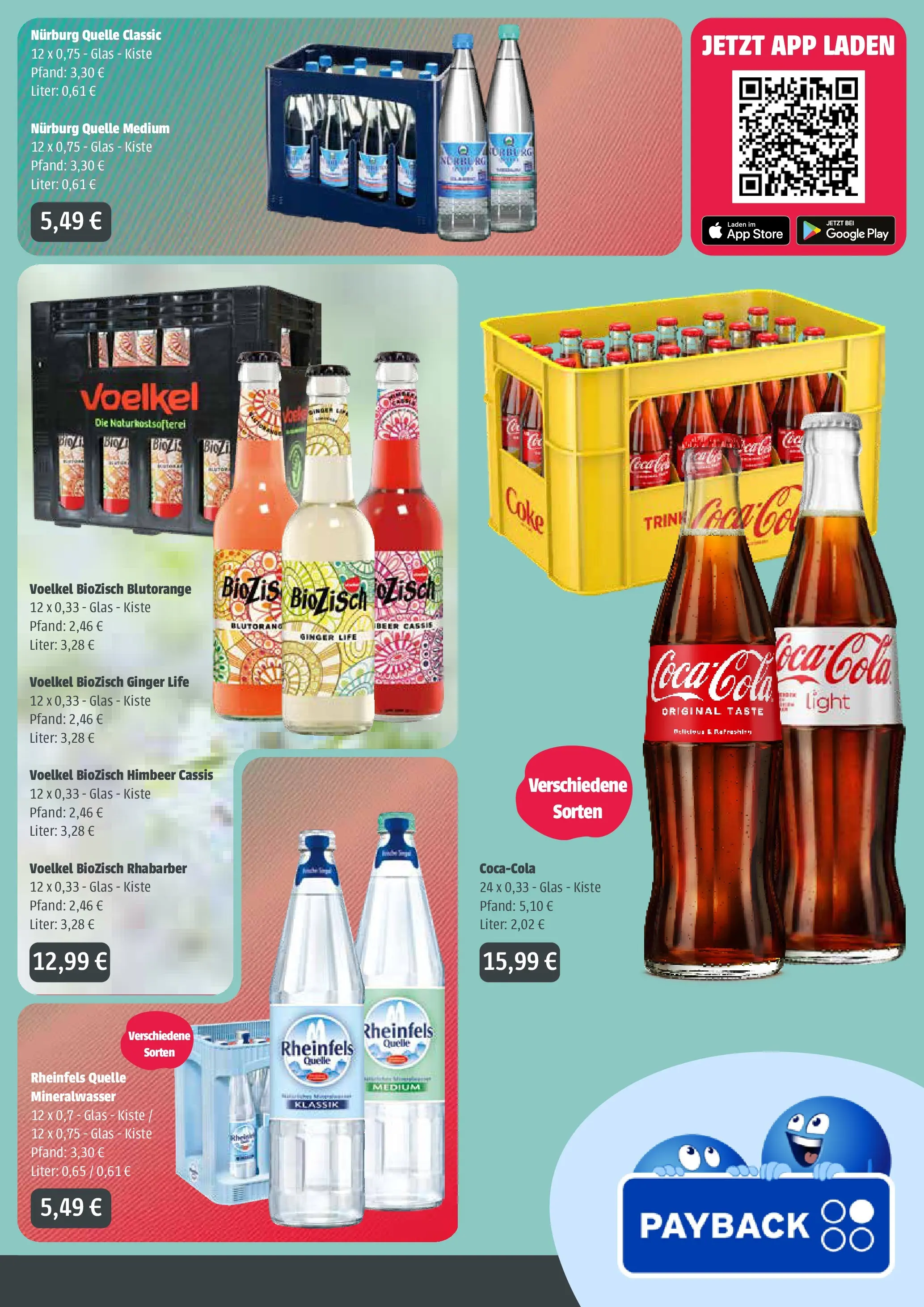 Angebote - Getränke Ellerkamp: Getränkeangebote (ab 19.04.2026) zum Blättern | Seite: 3 | Produkte: Cola, Mineralwasser, Rhabarber, Rheinfels quelle