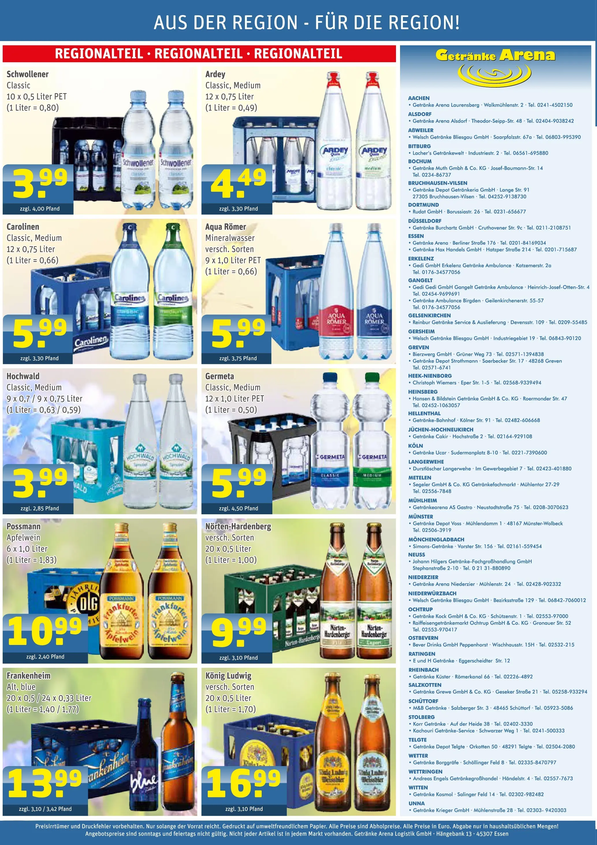 Angebote - Getränke Arena: Getränkeangebote (ab 19.04.2026) zum Blättern | Seite: 4 | Produkte: Berliner, Durstloscher, Mineralwasser