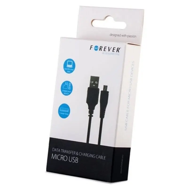 Кабел Forever USB-MICROUSB 1M ЧЕРЕН