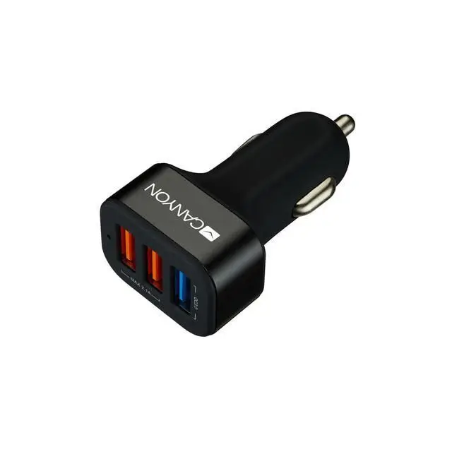 Зарядно устройство Canyon CNE-CCA07B 3xUSB 12-24/5V/9-12V QC