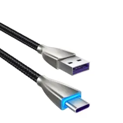 Кабел Xmart USB-Type-C Excellence 5A LED 1.2M Black