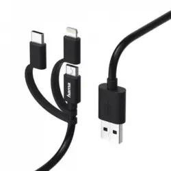 Кабел Hama 183347 3 in 1 USB to microUSB/TYPE-C/Lightning 1M