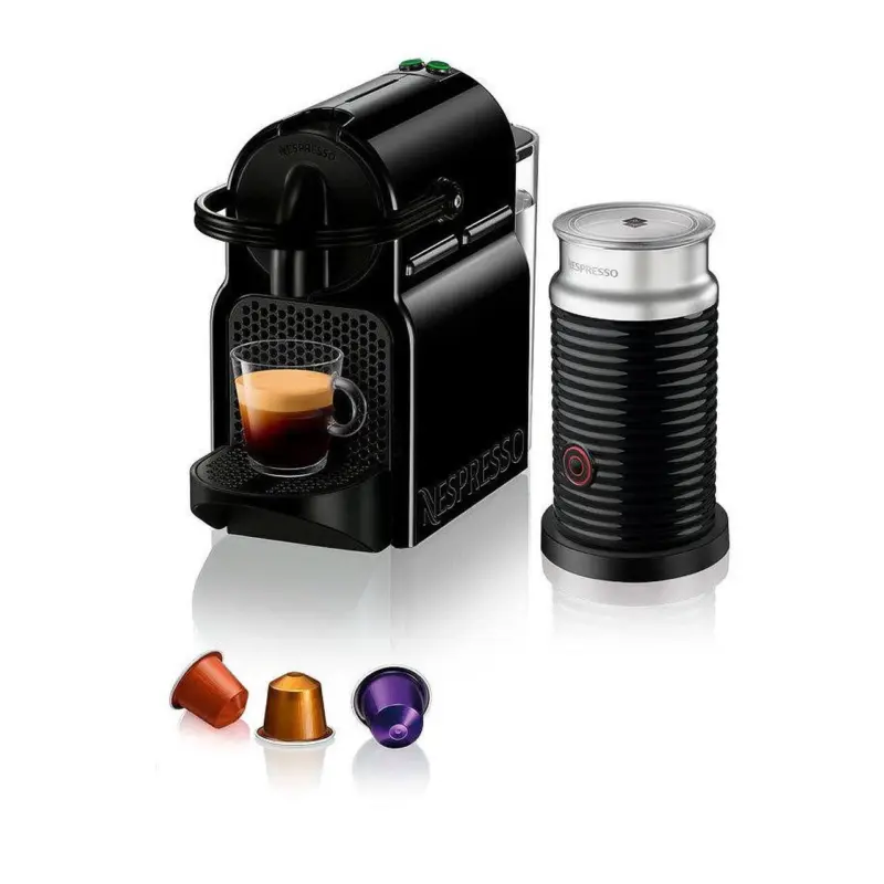Кафемашина с капсули NESPRESSO Inissia Черна & Aeroccino