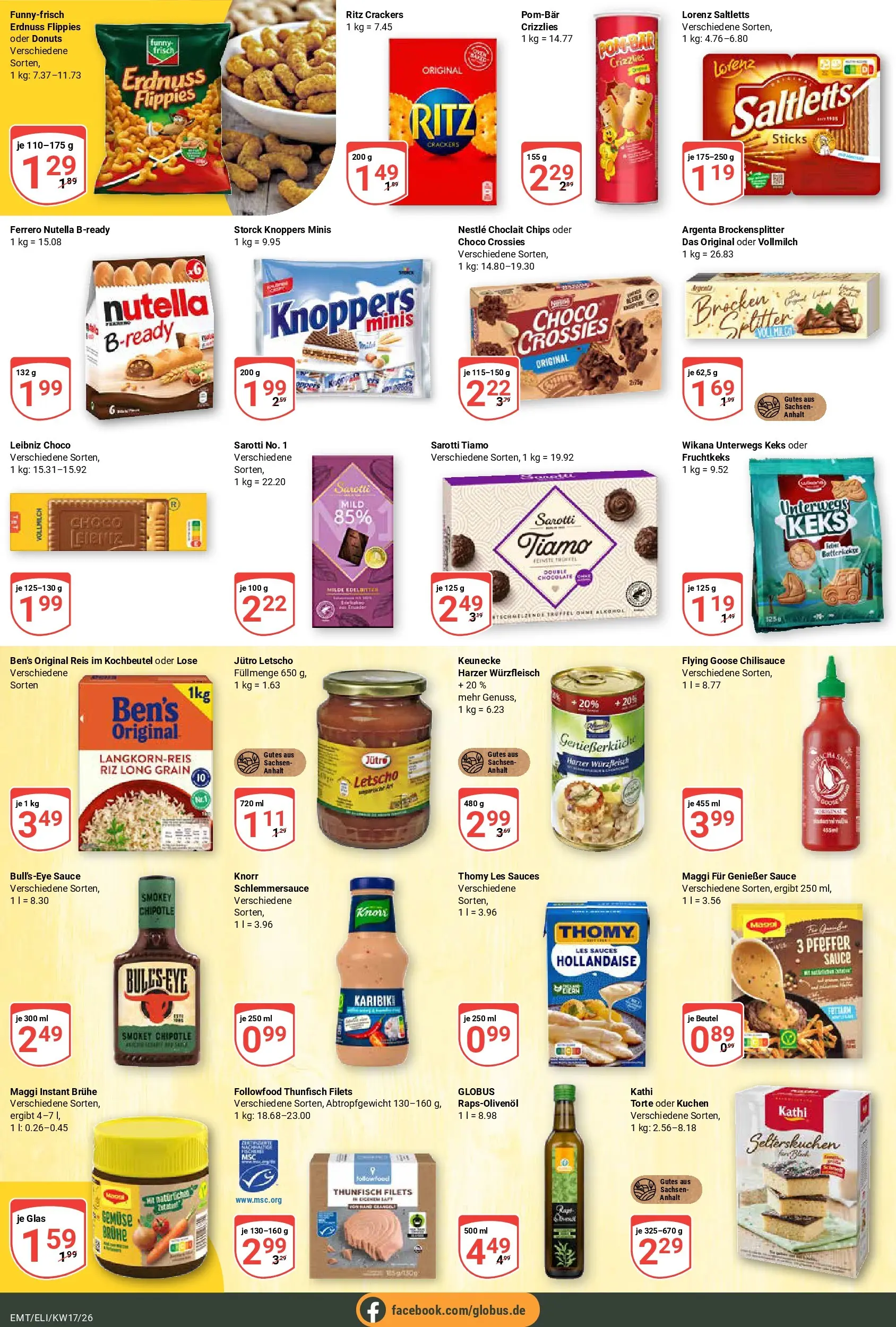 Globus Prospekt Mittelhausen	 (ab 20.04.2026) » Angebote online | Seite: 16 | Produkte: Thunfisch, Gemüse, Knoppers, Reis