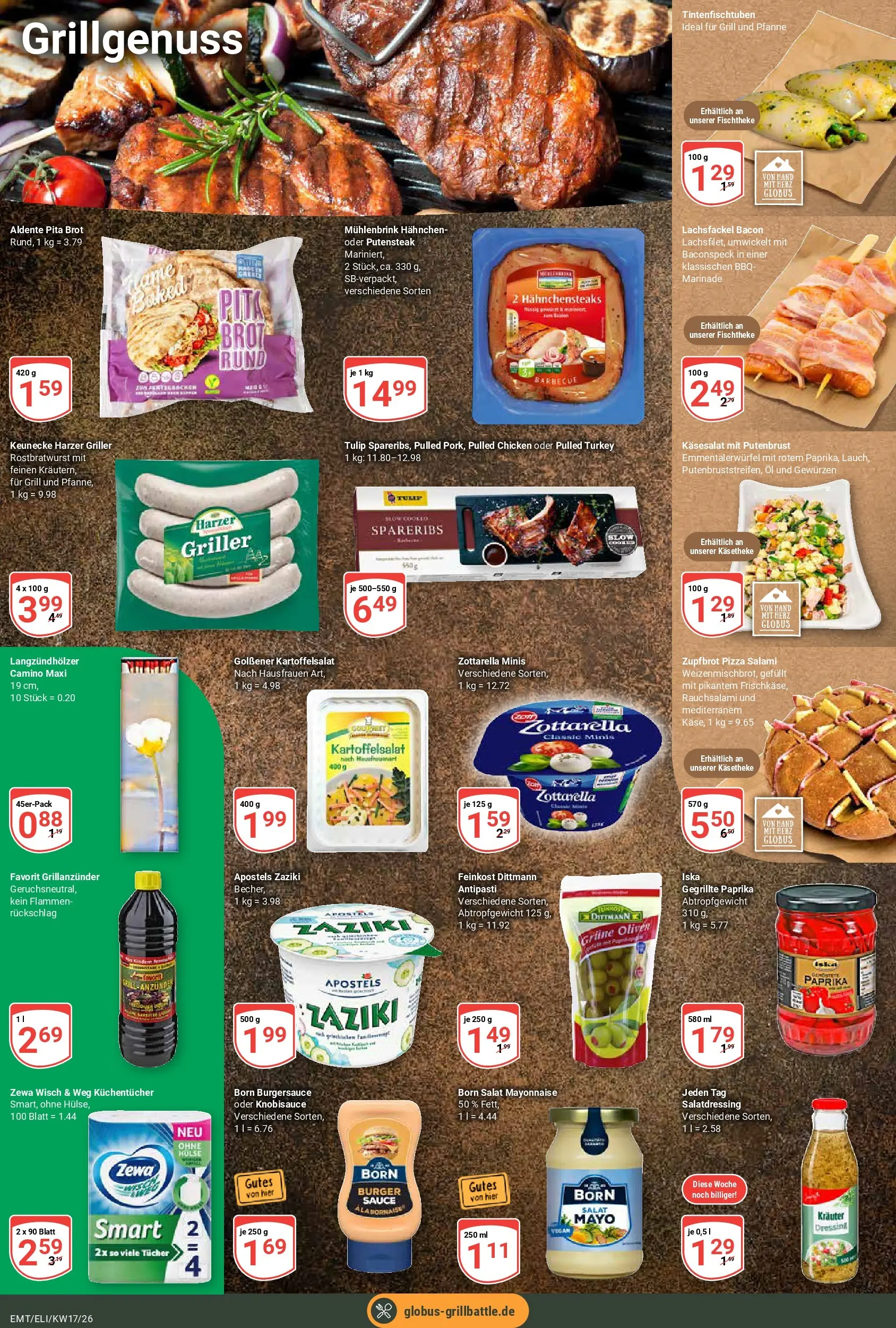 Globus Prospekt Mittelhausen	 (ab 20.04.2026) » Angebote online | Seite: 17 | Produkte: Grill, Zewa, Salami, Salat