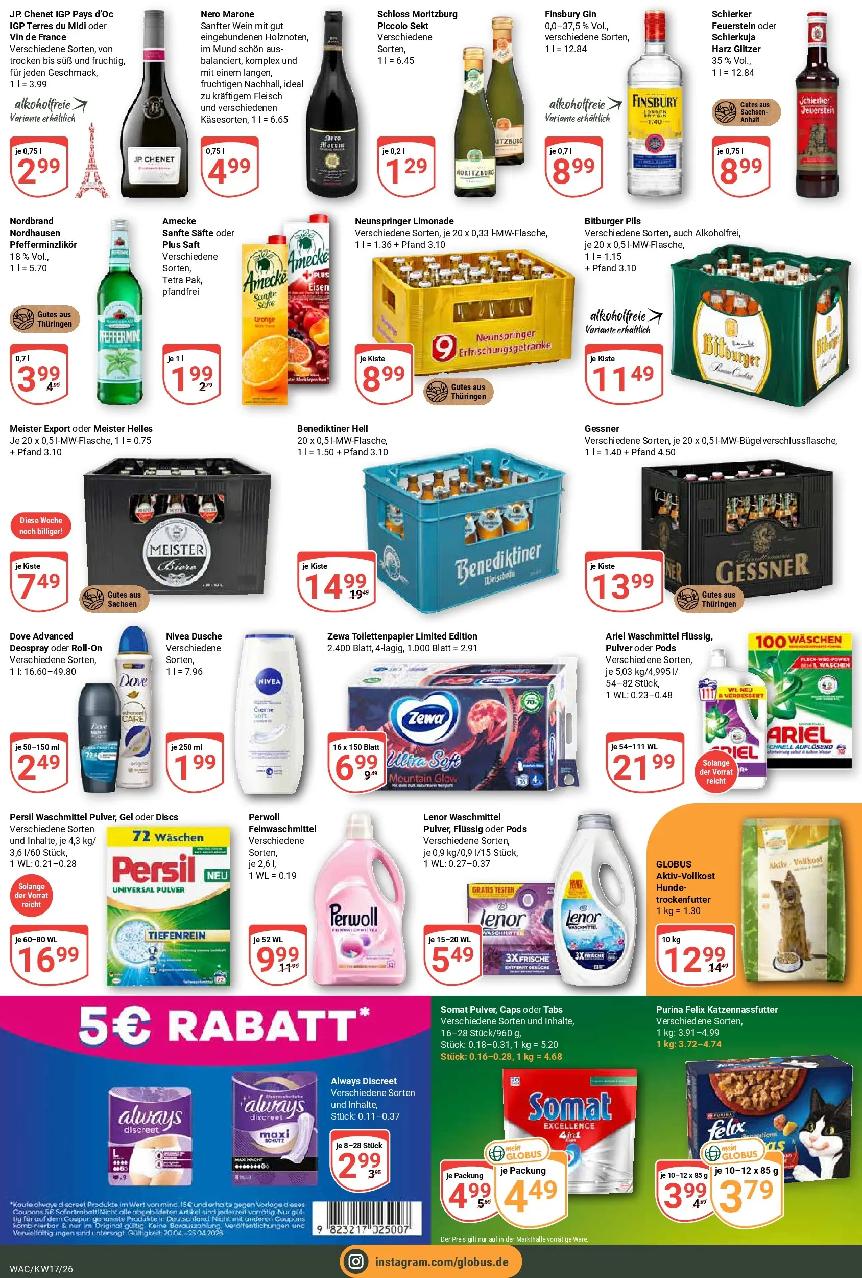 Globus Prospekt Markkleeberg	 (ab 20.04.2026) » Angebote online | Seite: 5 | Produkte: Dusche, Creme, Saft, Wein
