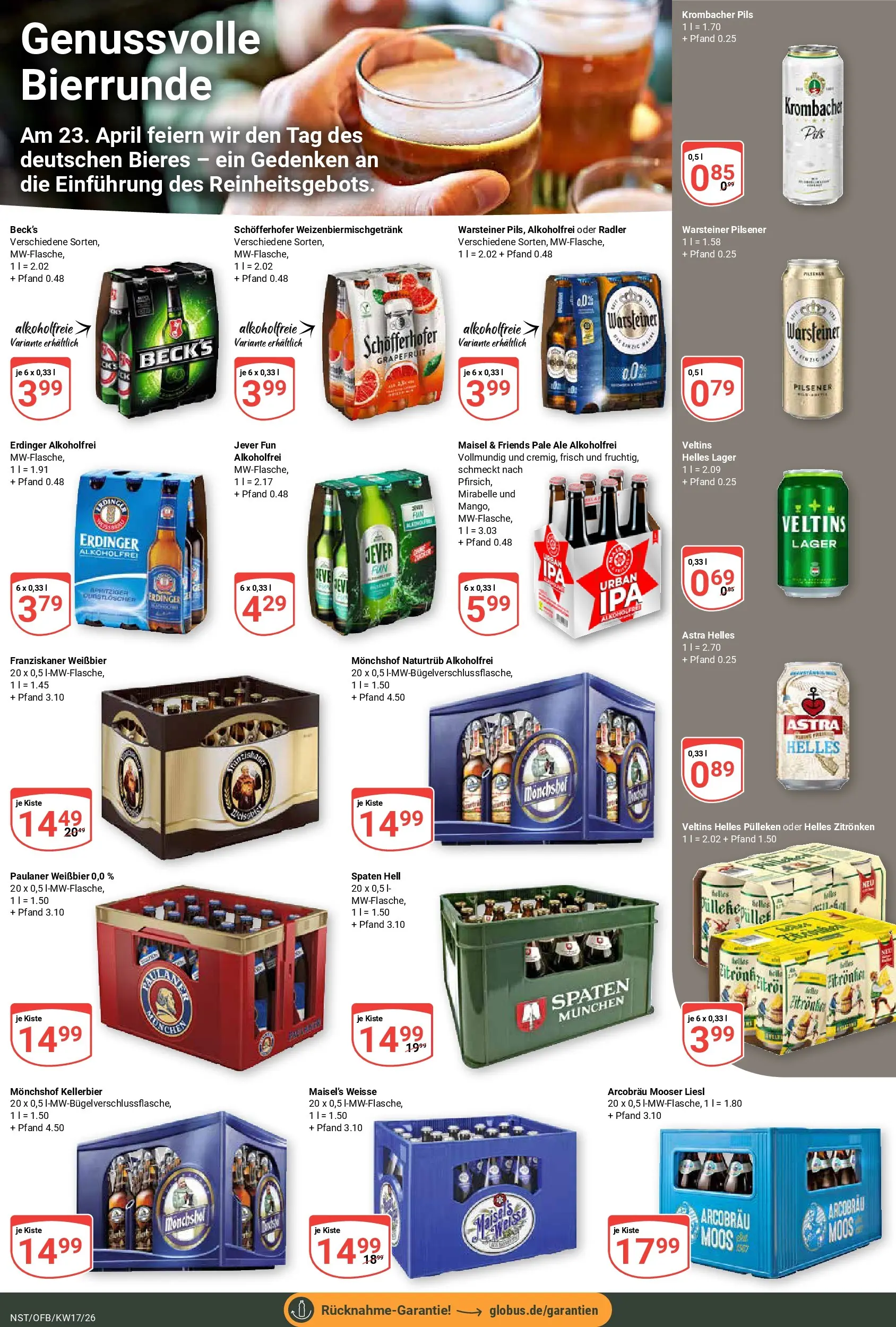 Globus Prospekt Neustadt	 (ab 20.04.2026) » Angebote online | Seite: 21 | Produkte: Helles pulleken, Warsteiner, Jever, Krombacher
