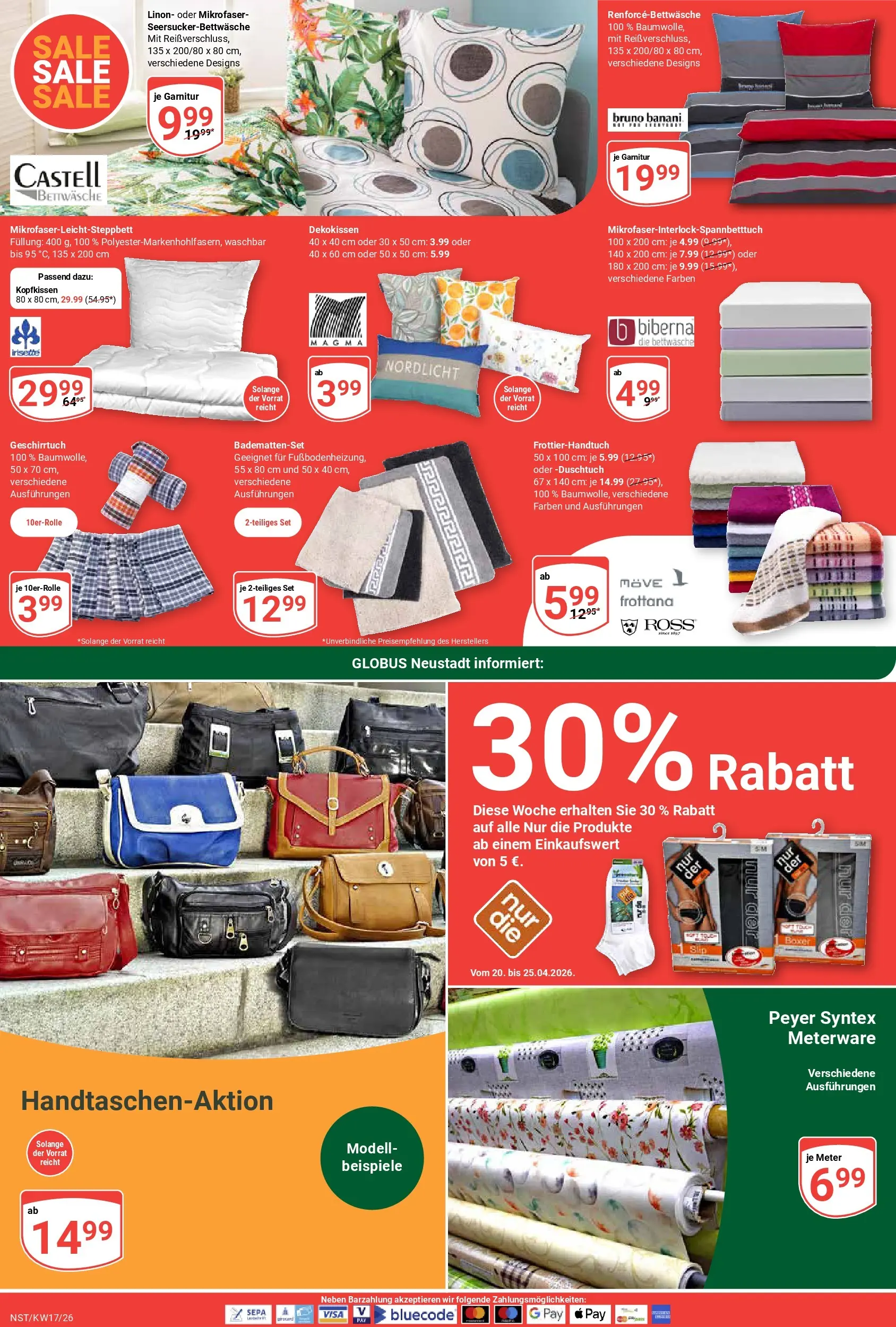 Globus Prospekt Neustadt	 (ab 20.04.2026) » Angebote online | Seite: 23 | Produkte: Bettwäsche, Kopfkissen, Slip, Boxer