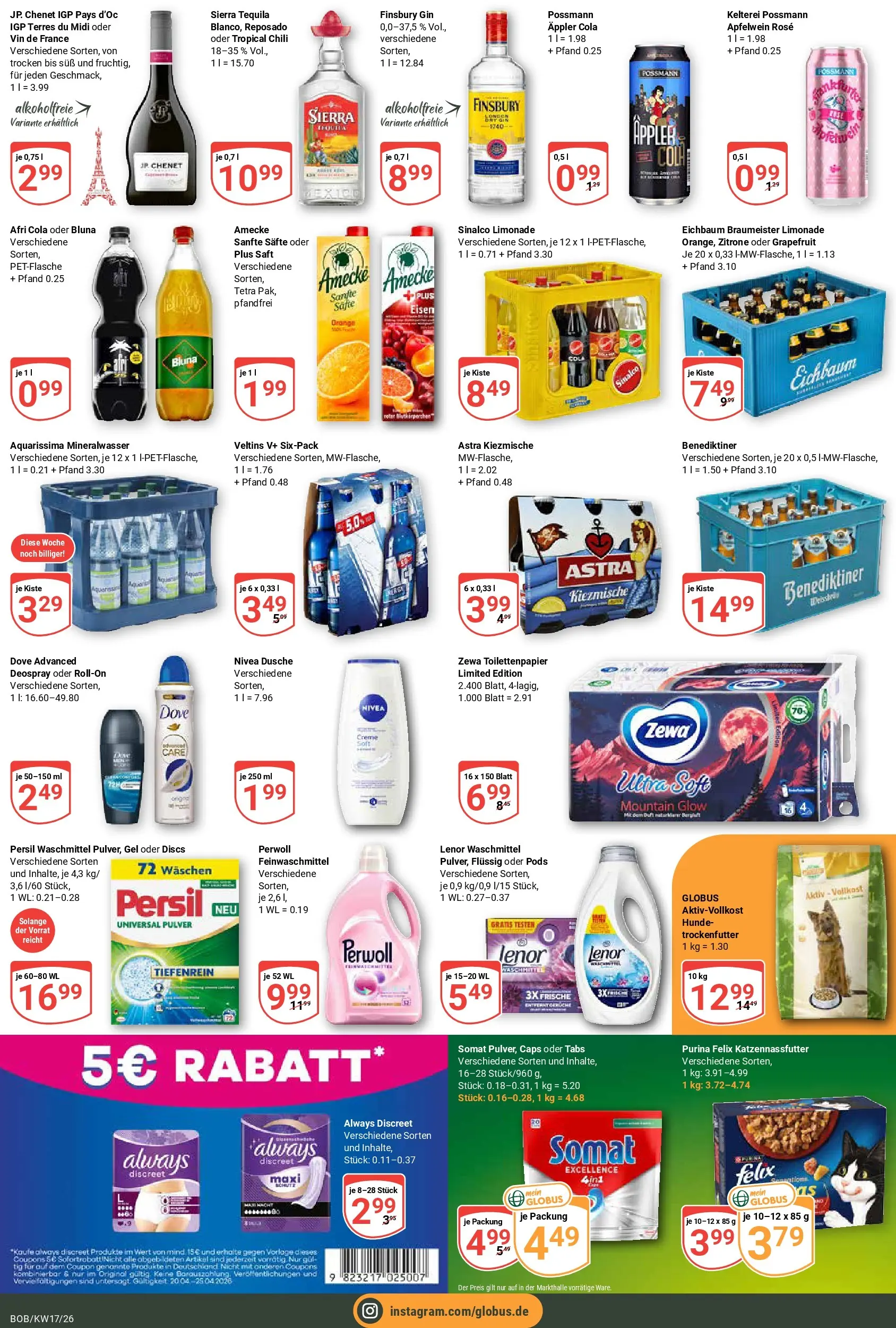 Globus Prospekt Bobenheim-Roxheim	 (ab 20.04.2026) » Angebote online | Seite: 3 | Produkte: Sinalco, Duft, Zewa, Zitrone