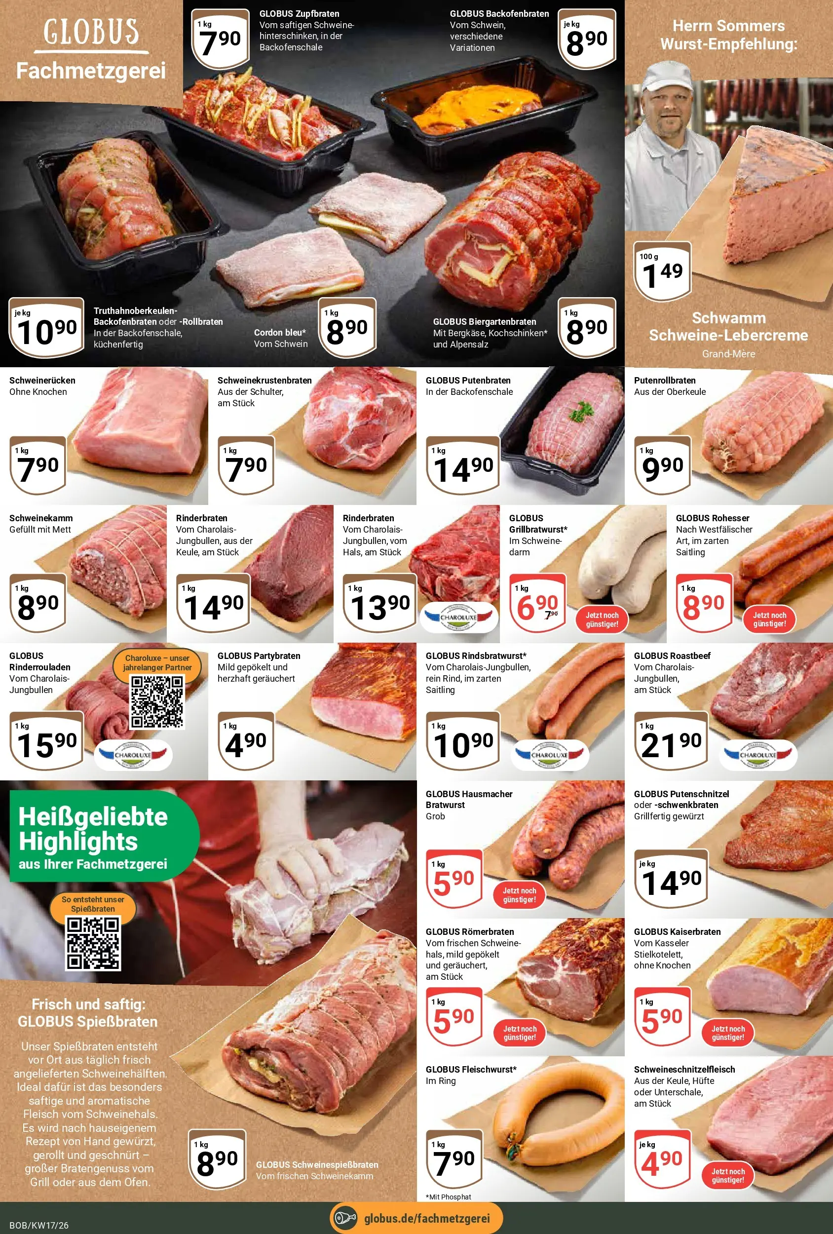Globus Prospekt Bobenheim-Roxheim	 (ab 20.04.2026) » Angebote online | Seite: 9 | Produkte: Rinderbraten, Bratwurst, Schweinerucken, Fleisch