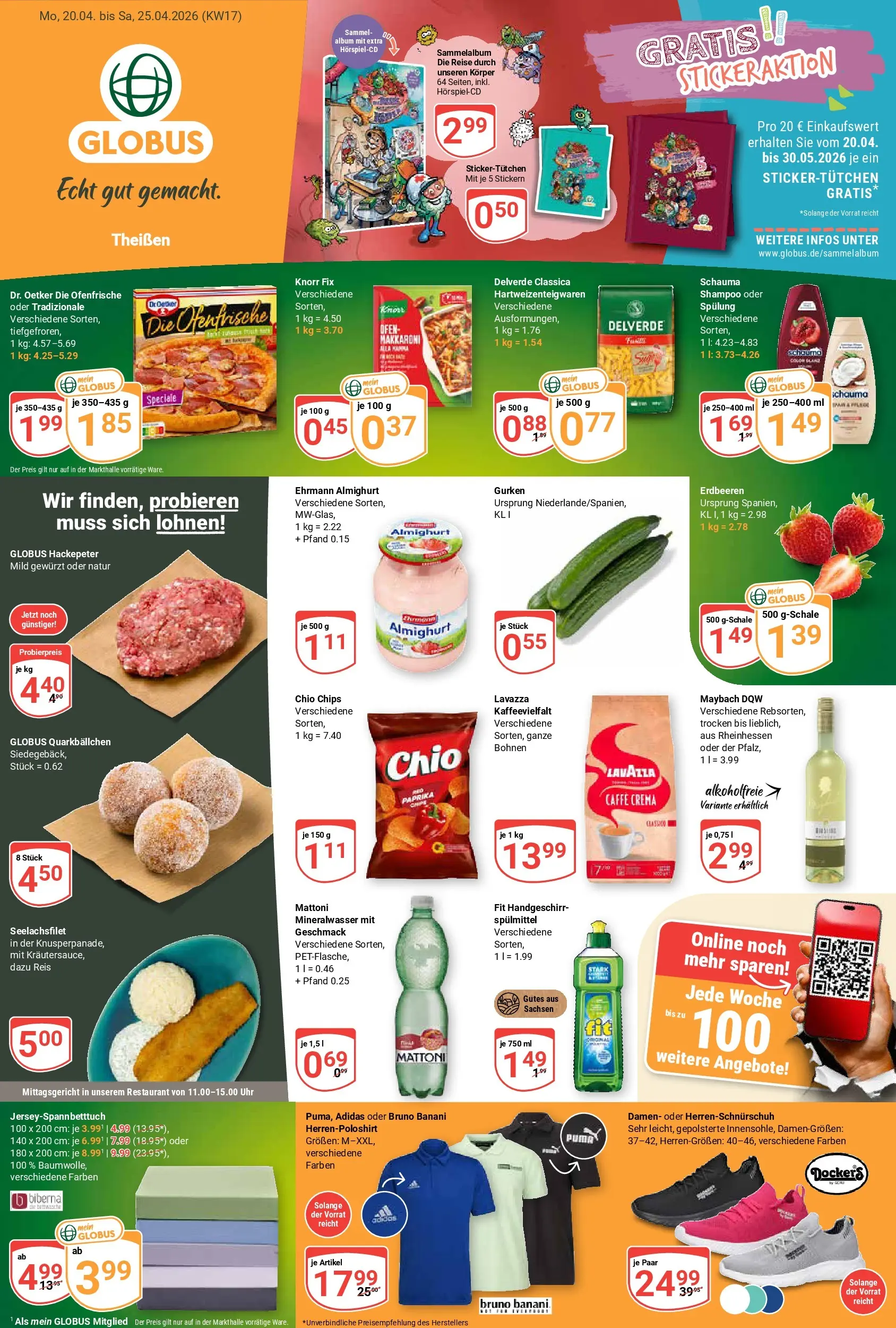 Globus Prospekt Zeitz	 (ab 20.04.2026) » Angebote online | Seite: 3 | Produkte: Ofen, Paprika, Chips, Uhr