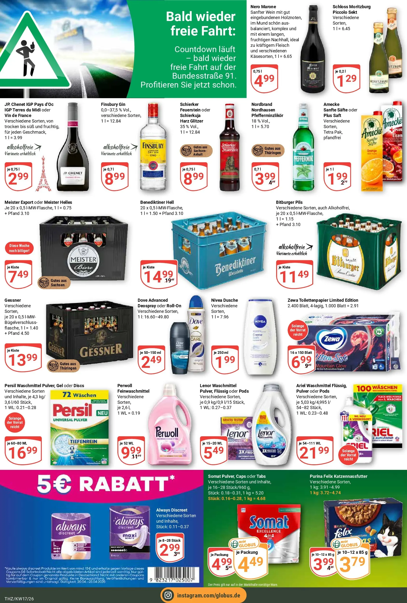 Globus Prospekt Zeitz	 (ab 20.04.2026) » Angebote online | Seite: 5 | Produkte: Lenor, Sekt, Pils, Deospray