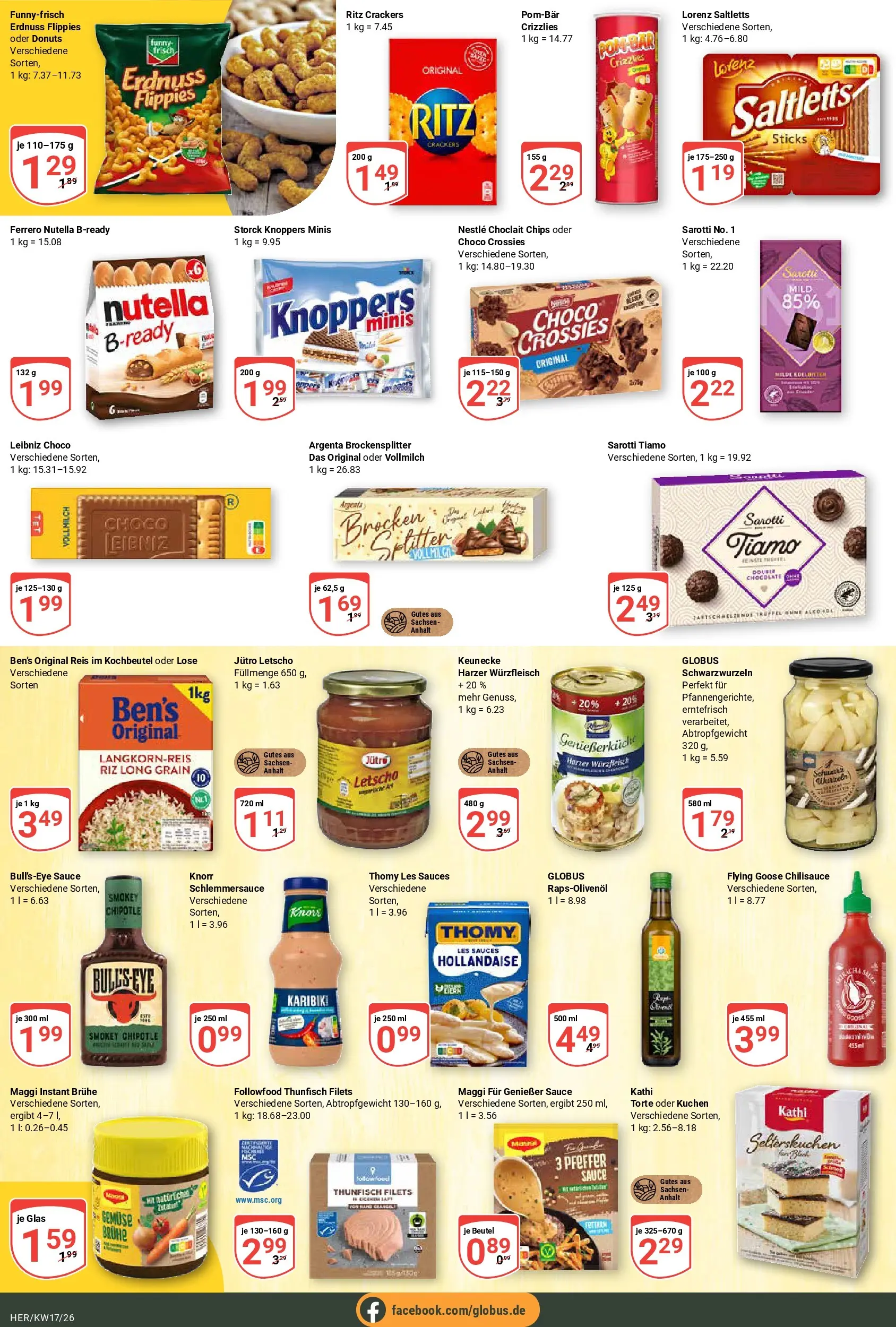 Globus Prospekt Hermsdorf	 (ab 20.04.2026) » Angebote online | Seite: 16 | Produkte: Thomy les sauces, Thunfisch, Gemüse, Kuchen