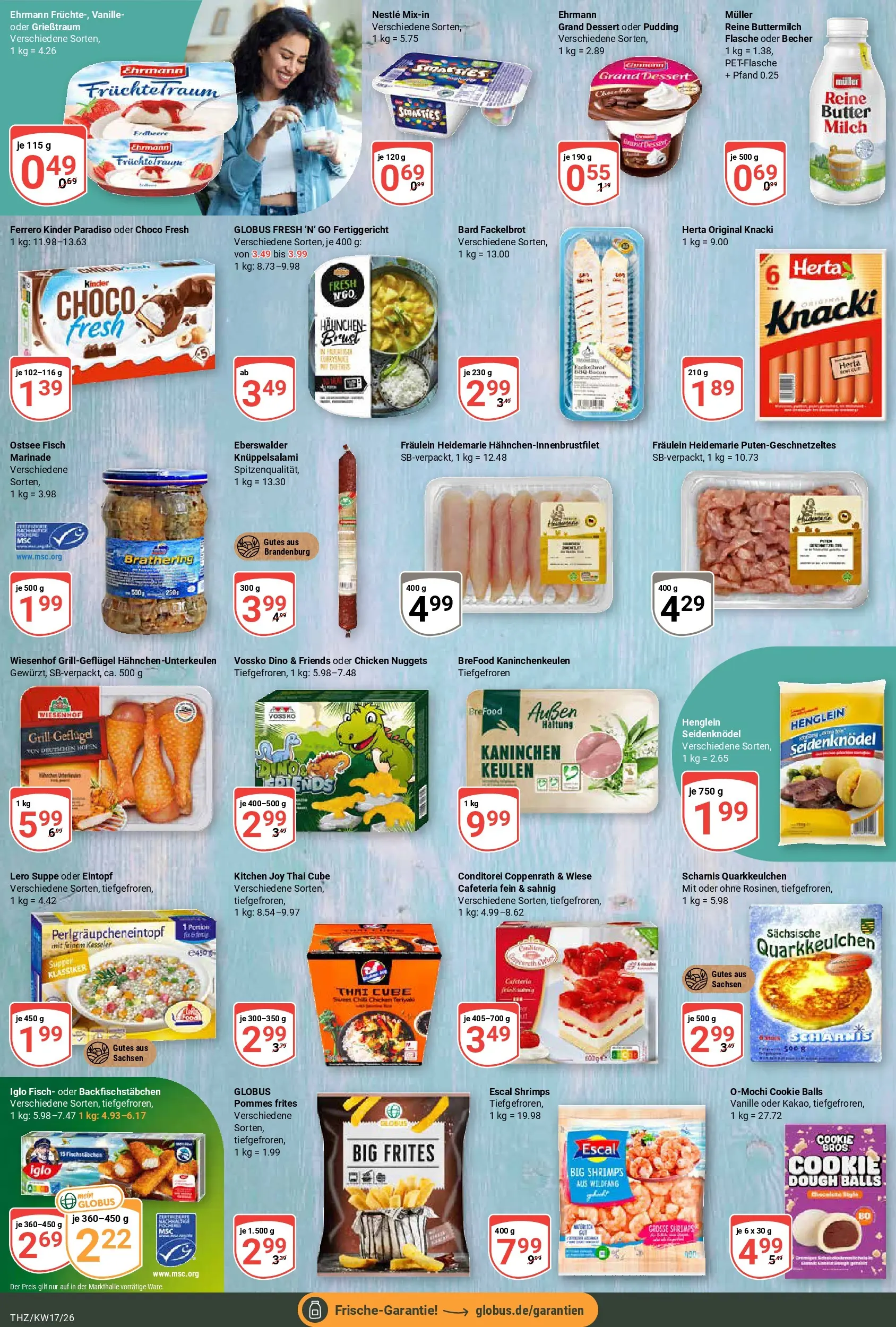 Globus Prospekt Zeitz	 (ab 20.04.2026) » Angebote online | Seite: 13 | Produkte: Buttermilch, Milch, Smarties, Fischstabchen