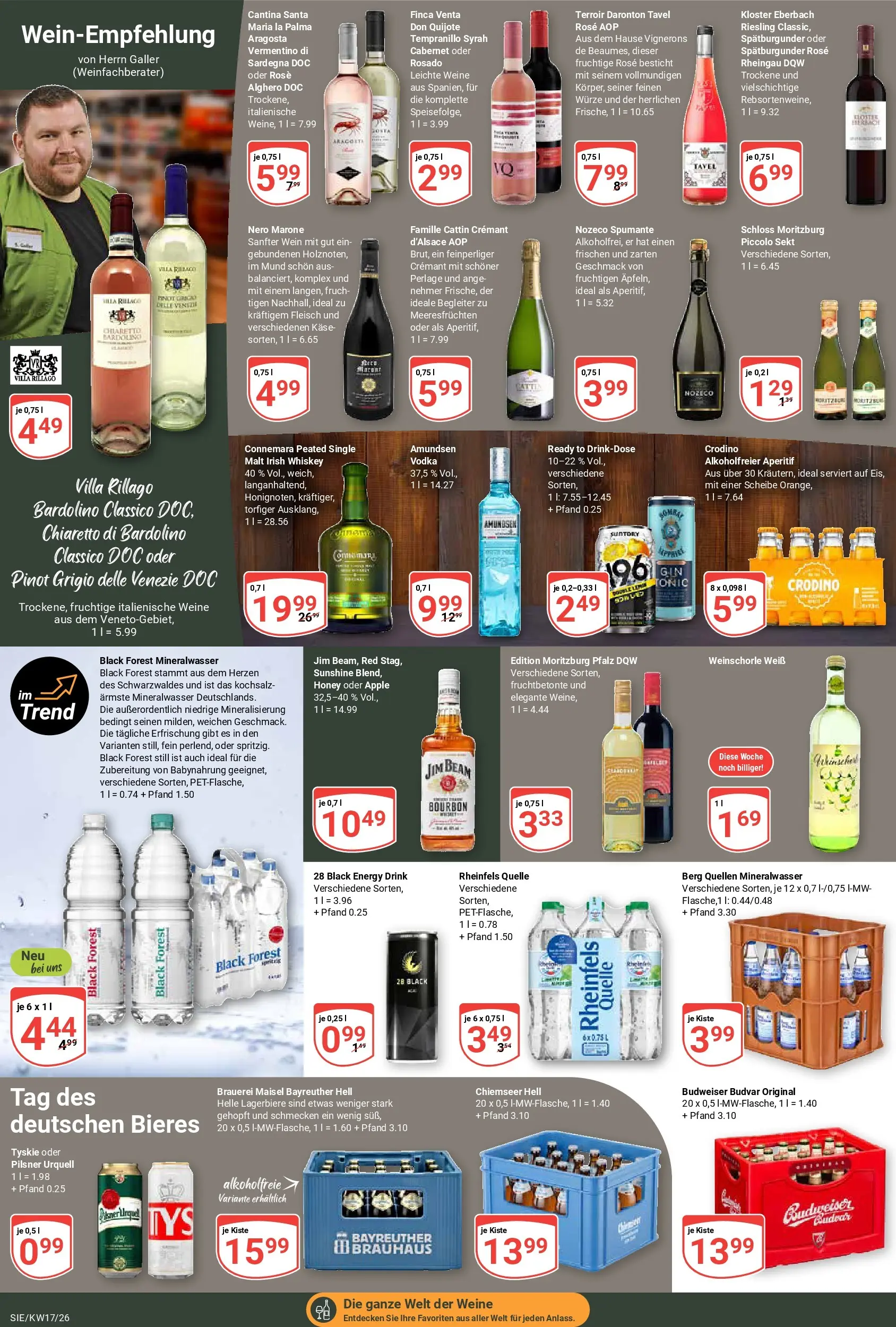 Globus Prospekt Siegen	 (ab 20.04.2026) » Angebote online | Seite: 19 | Produkte: Bayreuther hell, Jim beam, Käse, Mineralwasser