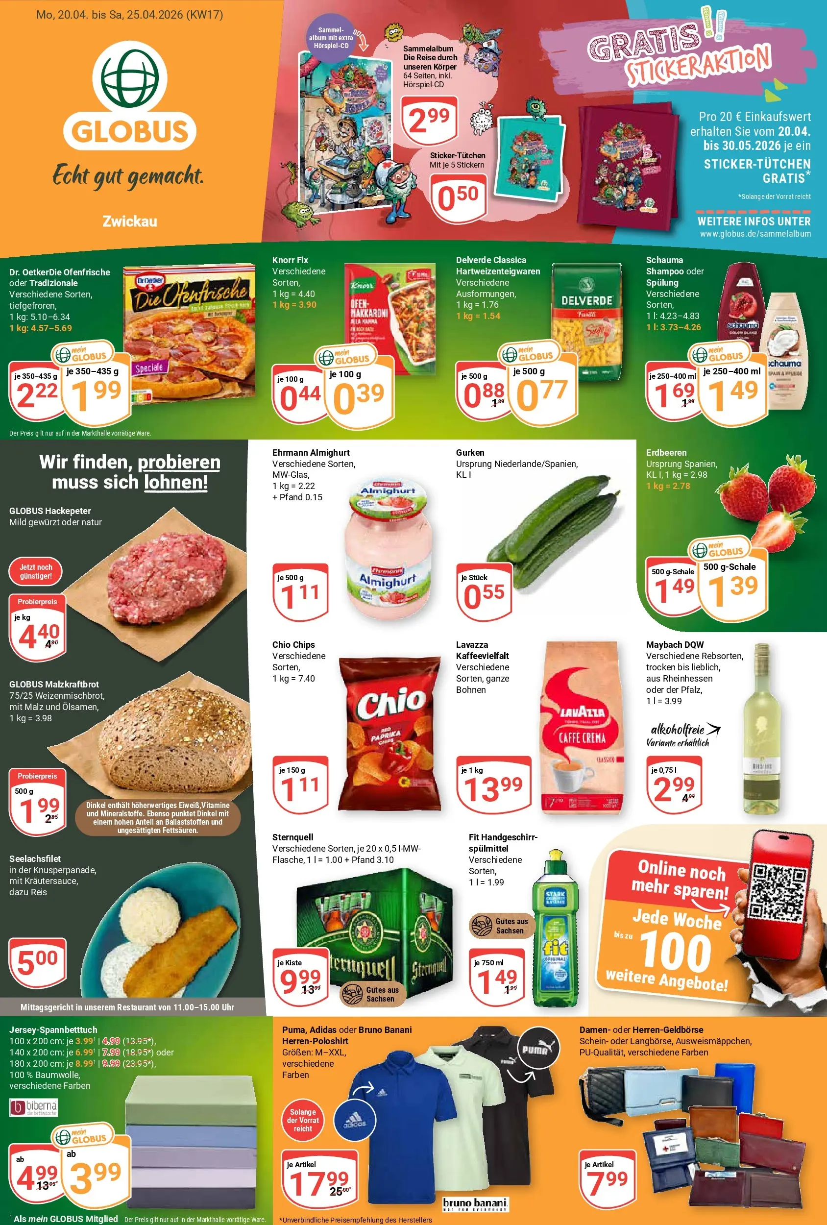 Globus Prospekt Zwickau	 (ab 20.04.2026) » Angebote online | Seite: 3 | Produkte: Ehrmann almighurt, Knorr, Reis, Erdbeeren